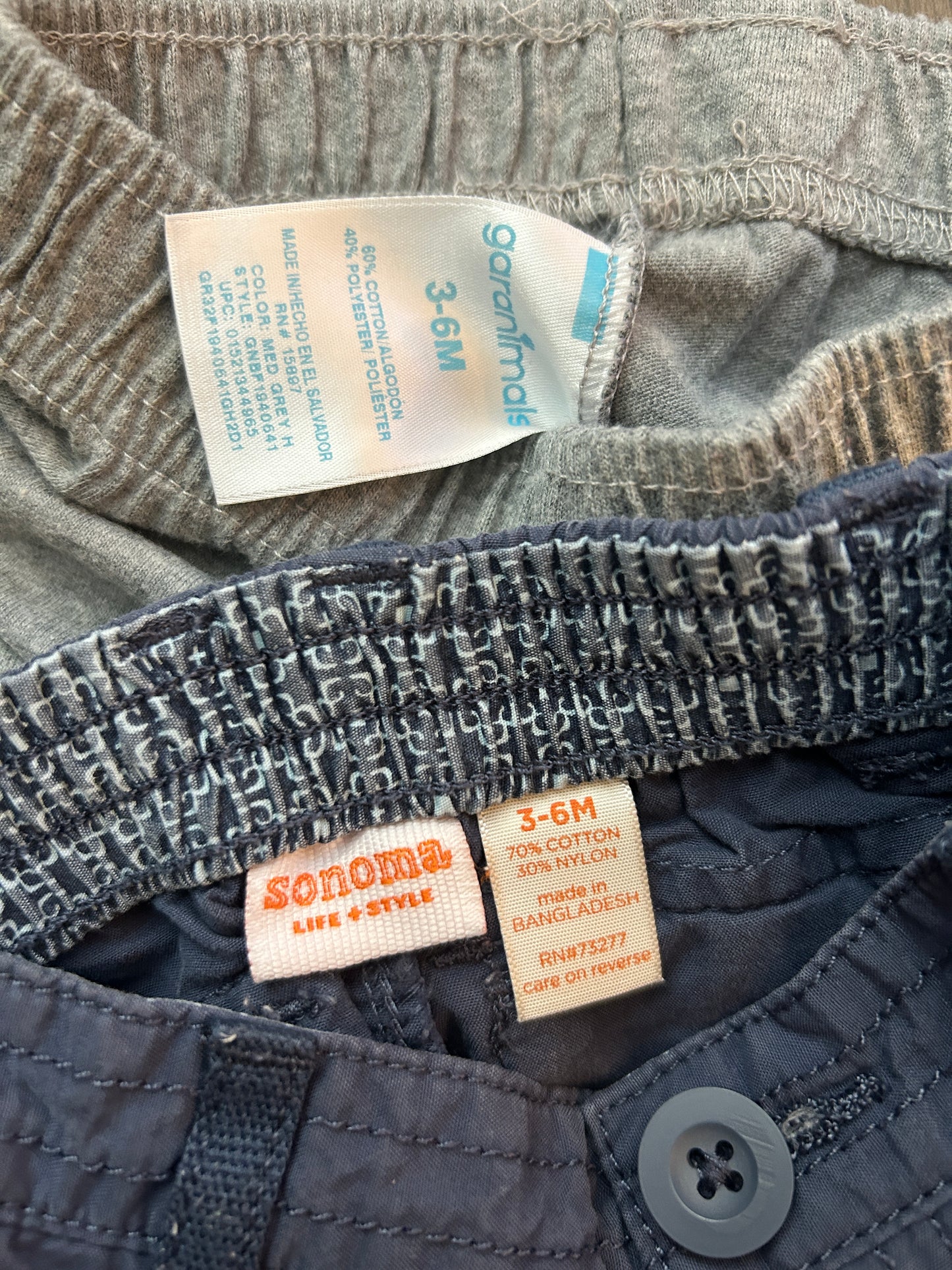 Lot of 5, boys pants, size 3-6 months