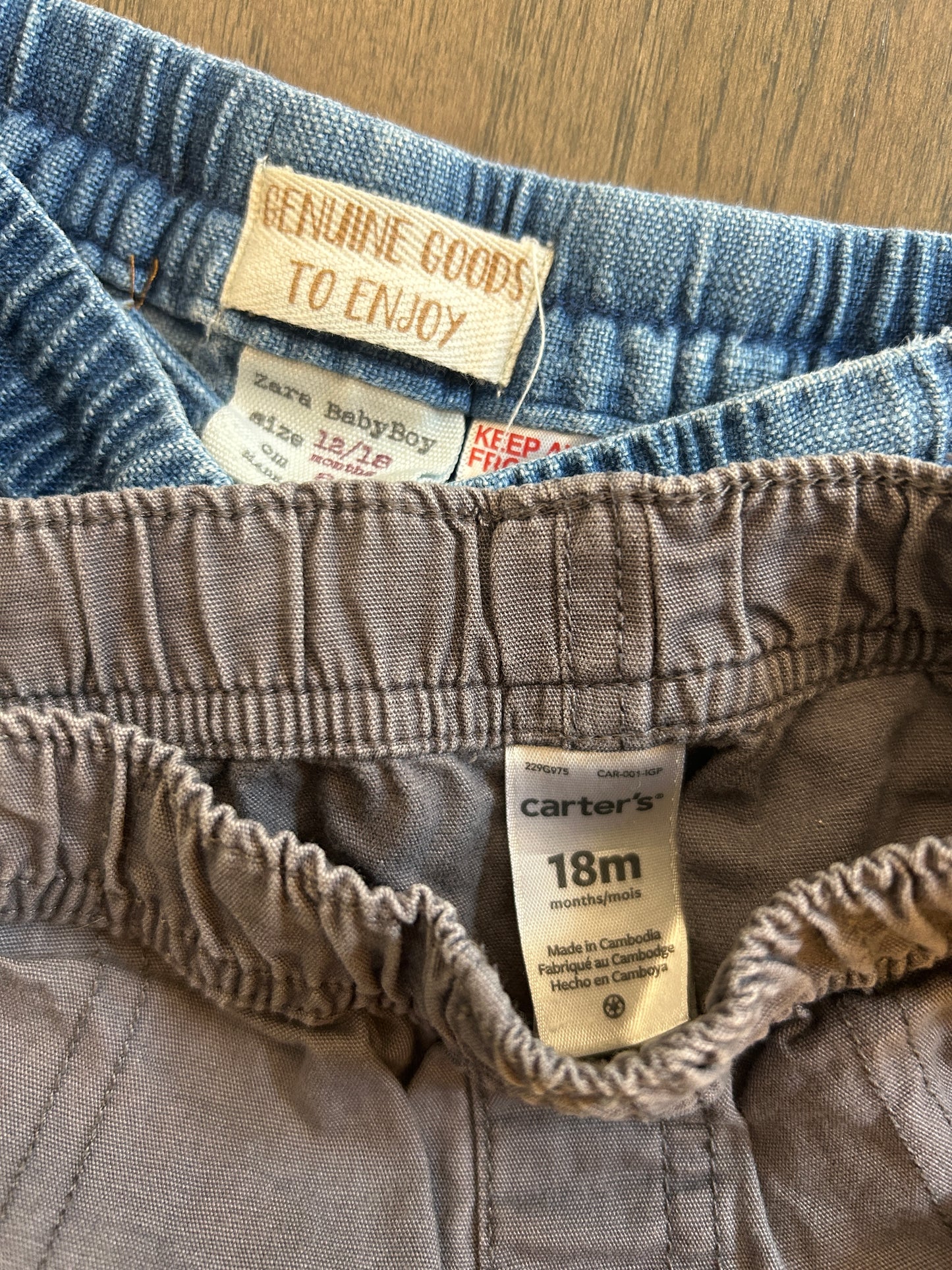 Lot of 5, boy shorts, size 12/18, 18 months