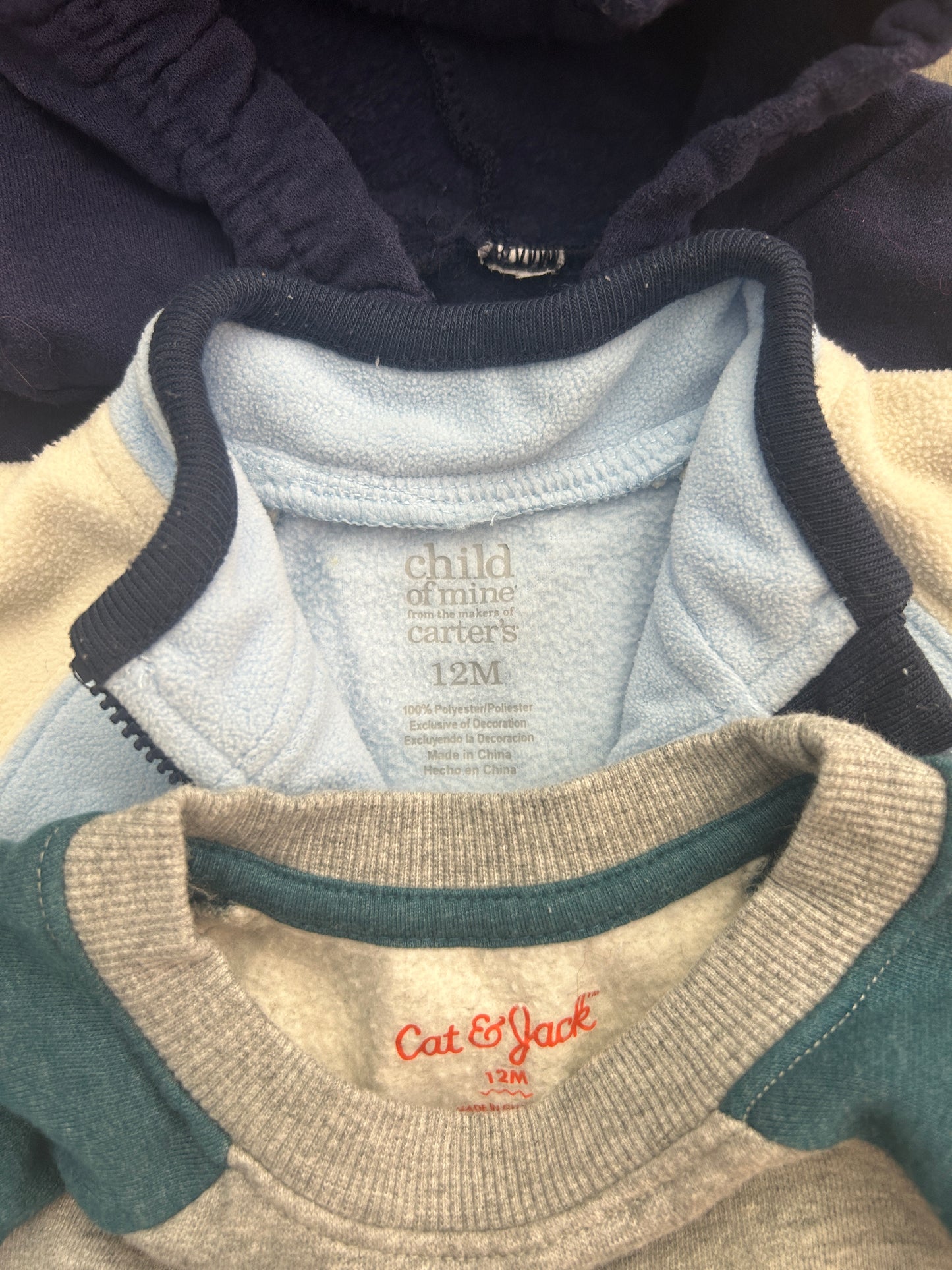 Lot of 3, boy, long sleeved shirts, size 12 months