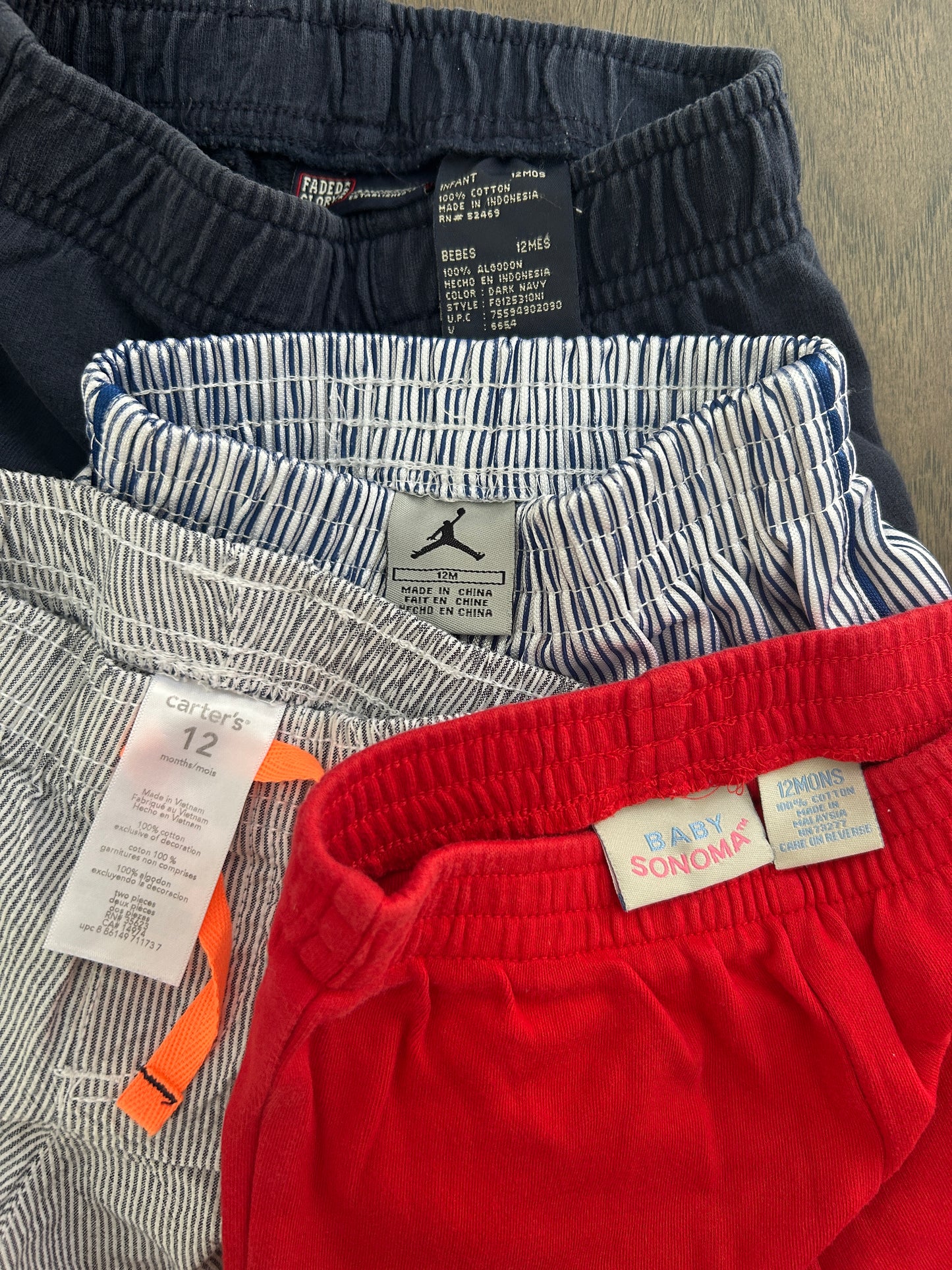 Lot of 4, Boys shorts, size 12 months