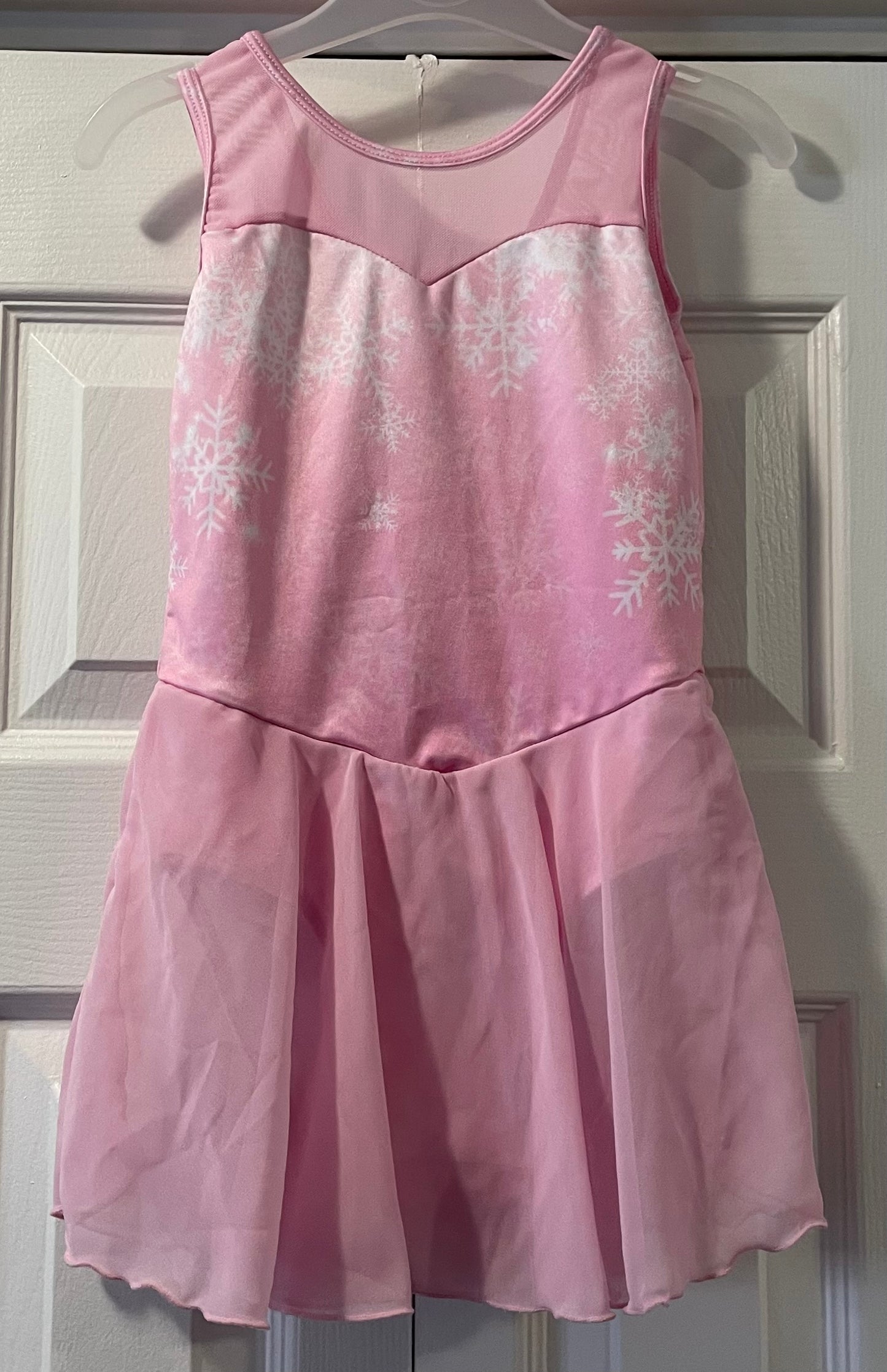 Dance Leotard, Toddler Girls Sz XL, Pink w/Snowflakes