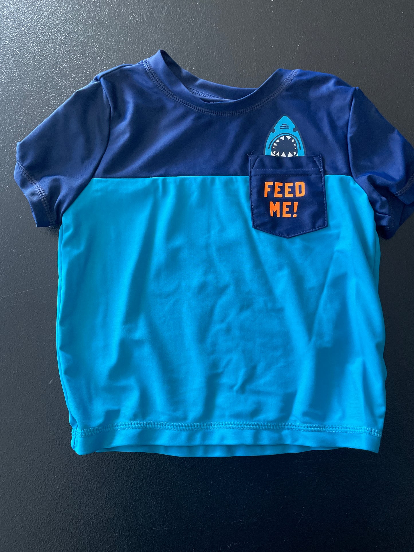 Osh Kosh Rash Guard, Boys Sz 24 mo, Blue, Shark