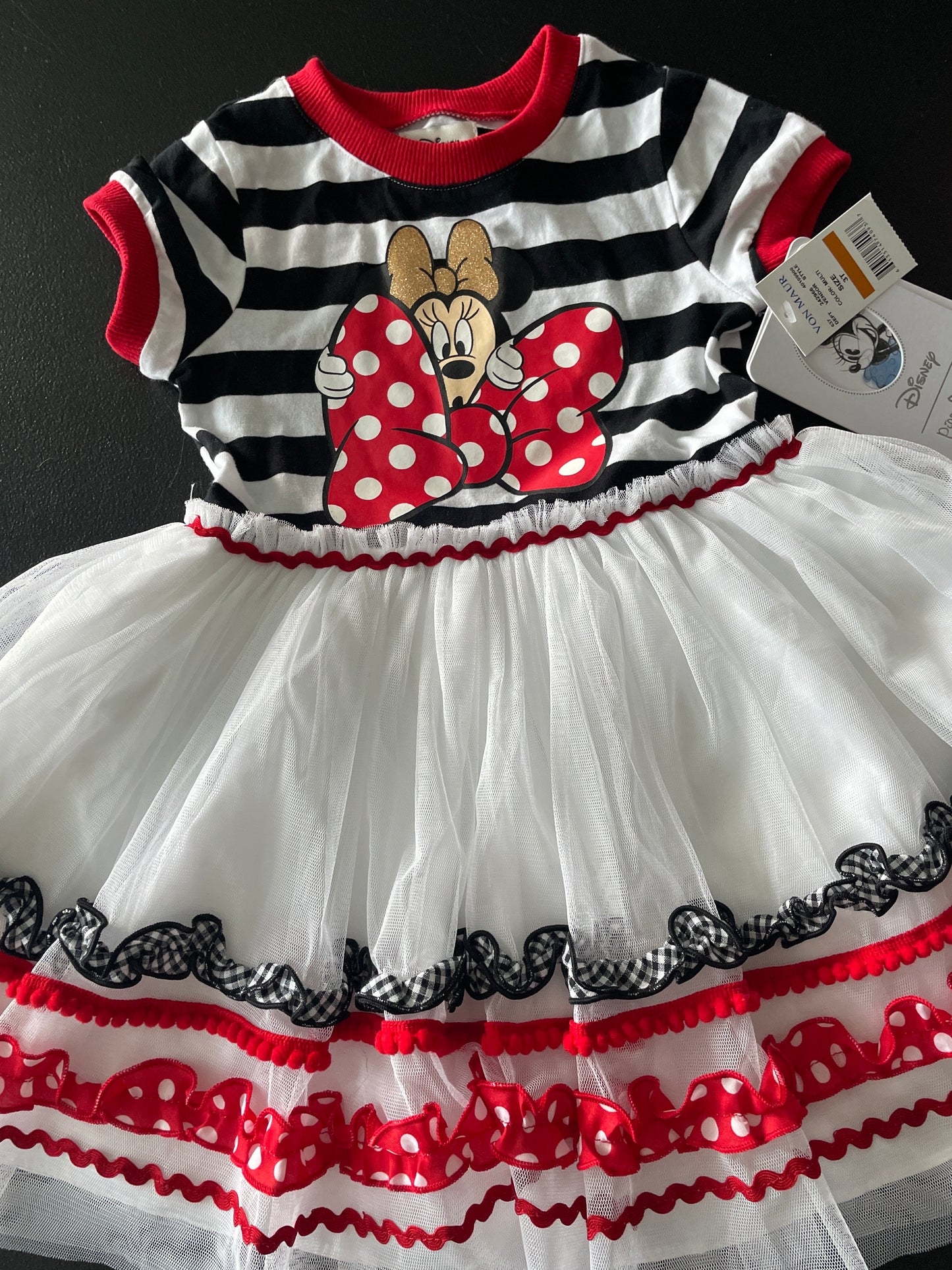 Disney Dress, Girls Sz 3T, Black/White/Red, Minnie Mouse