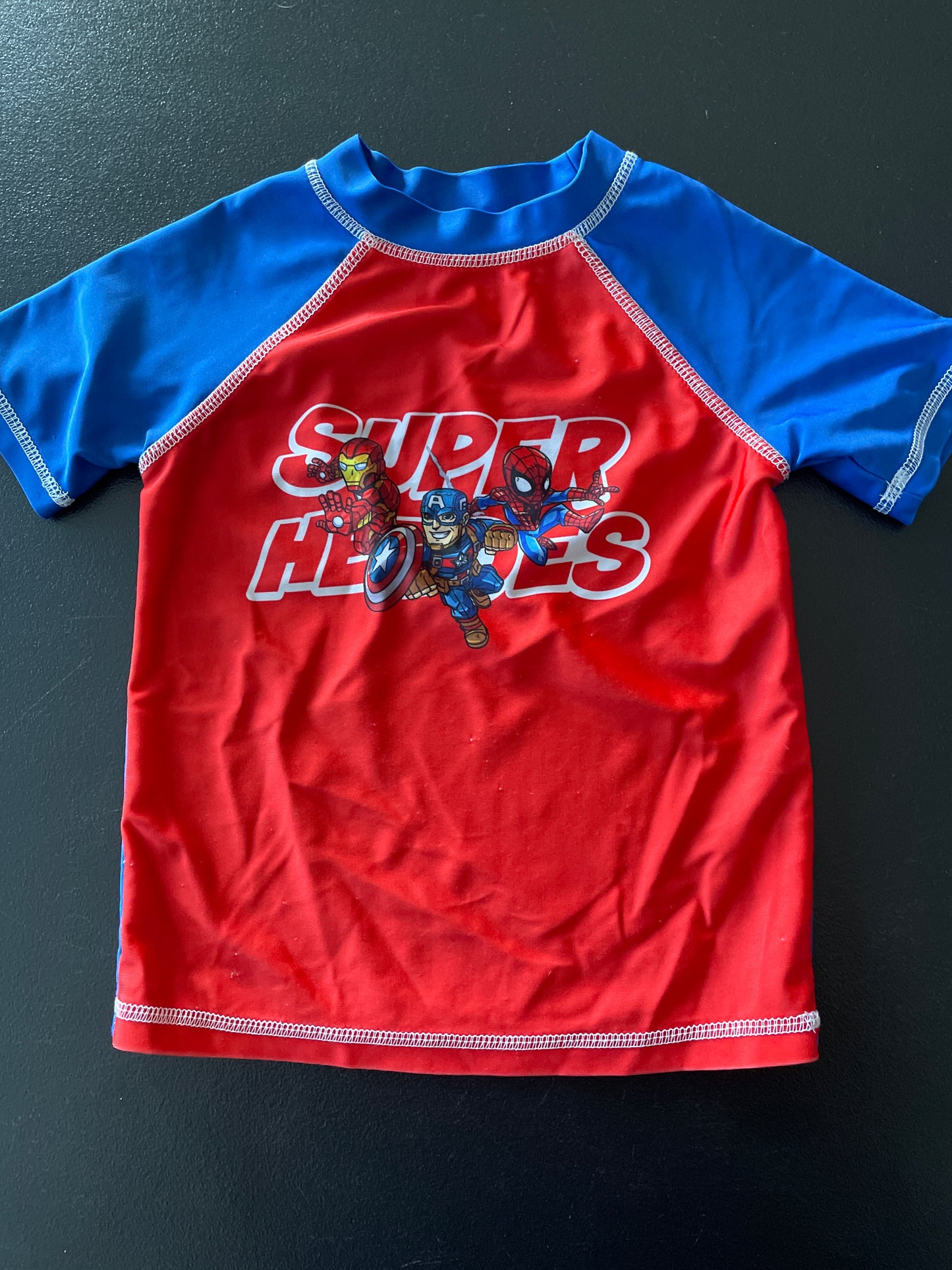 Marvel Licensed Rash Guard, Boys Sz 3T, Red, Avengers