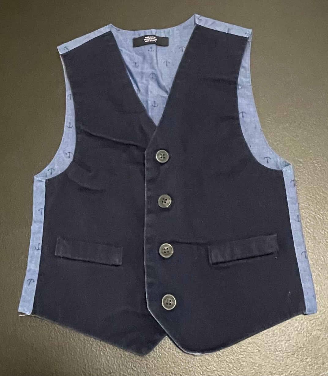 4T Boys Vest, Navy/Anchors