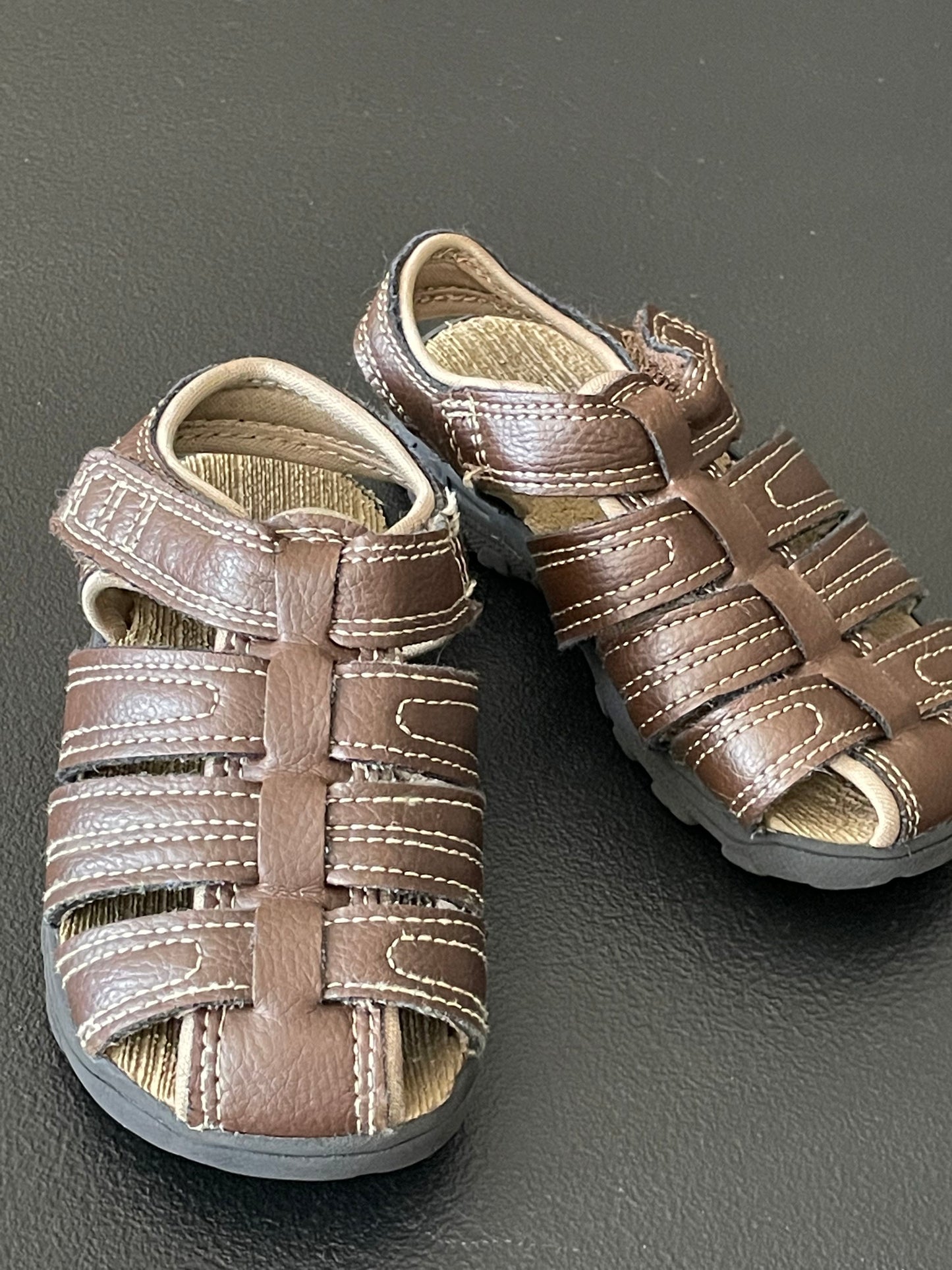 7 Toddler Boys Sandals, Dark Brown