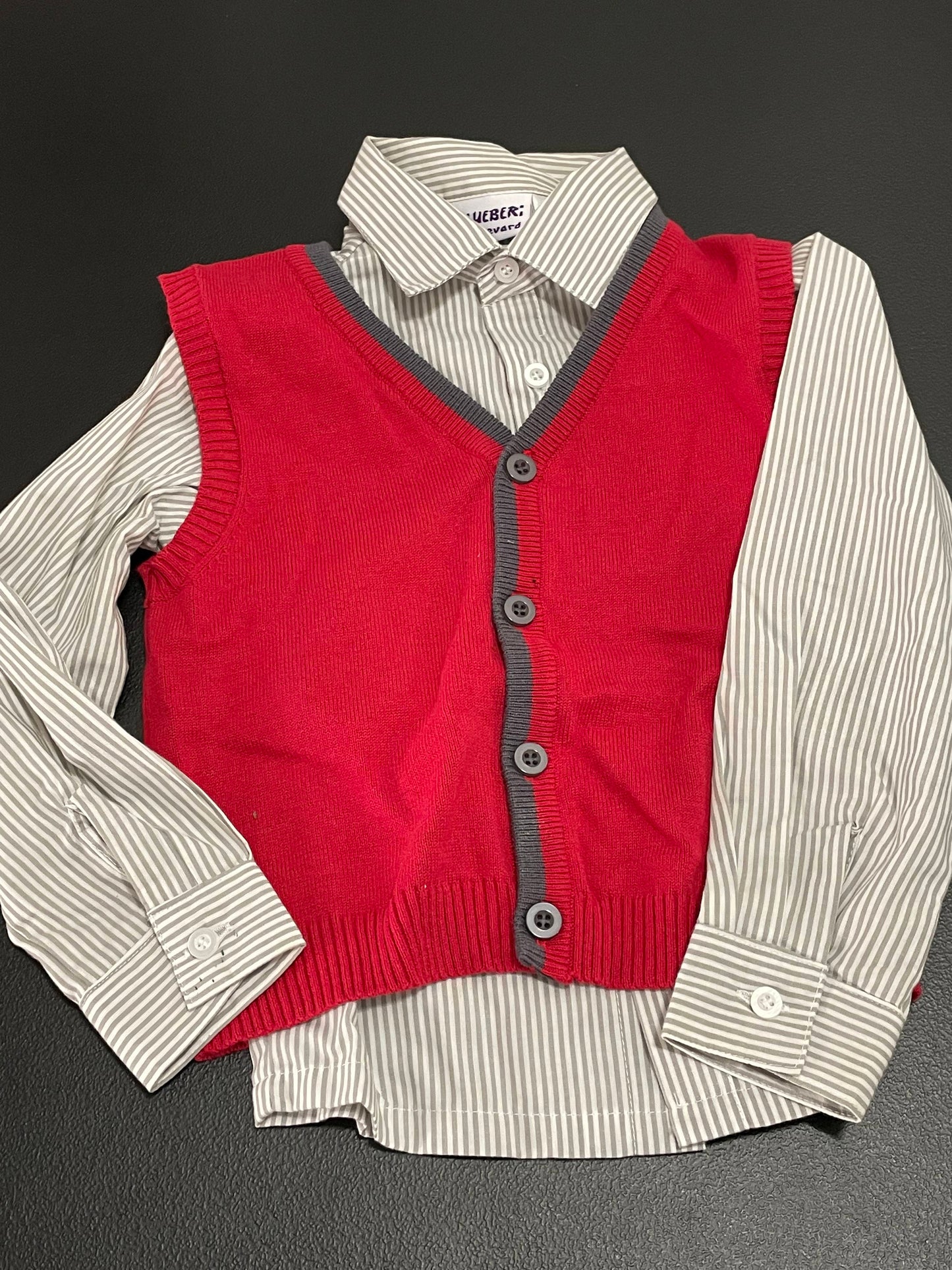 4T Boys 2pc Set, Red & Grey