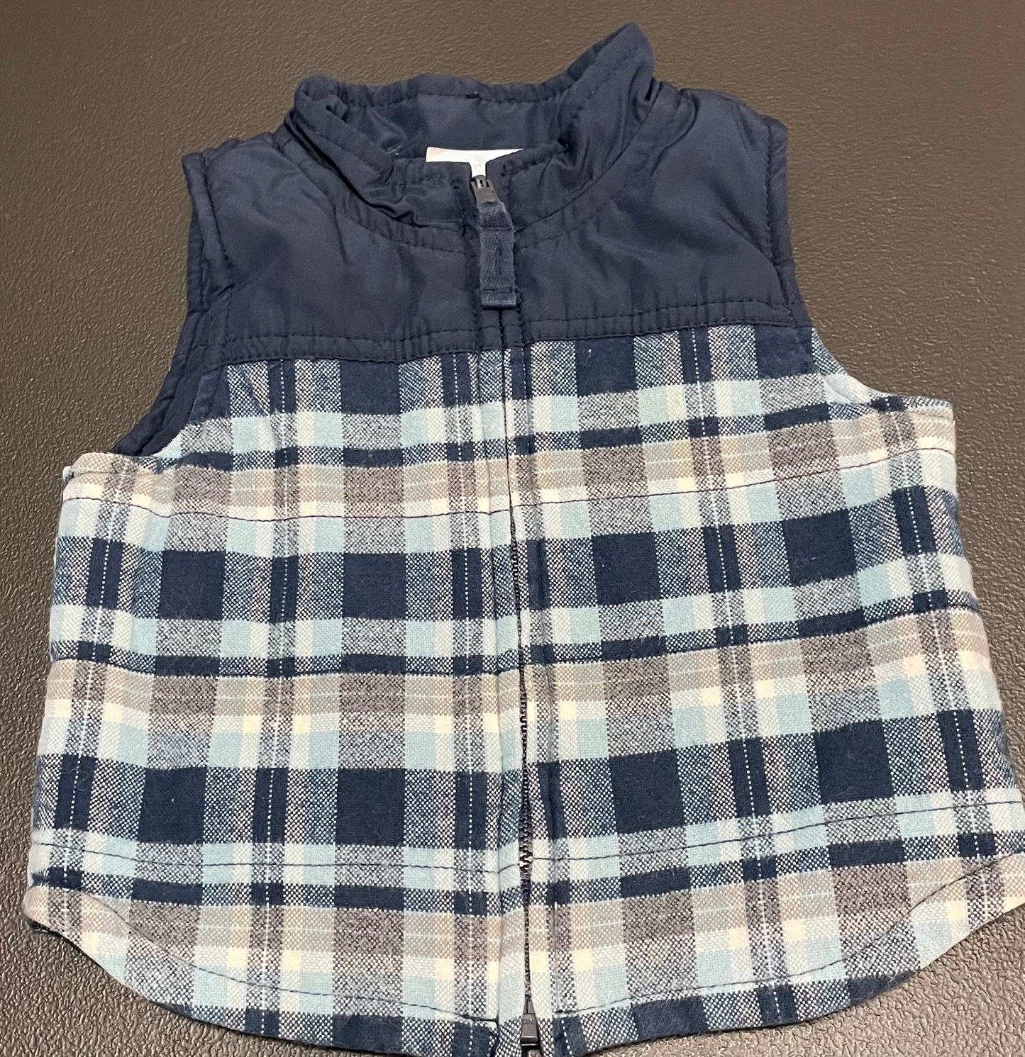 6-12 Months Boys Vest, Navy/Plaid