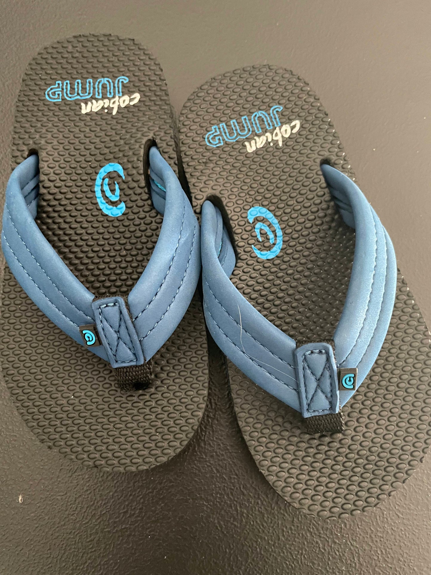9/10 Boys Flip Flops, Blue/Black