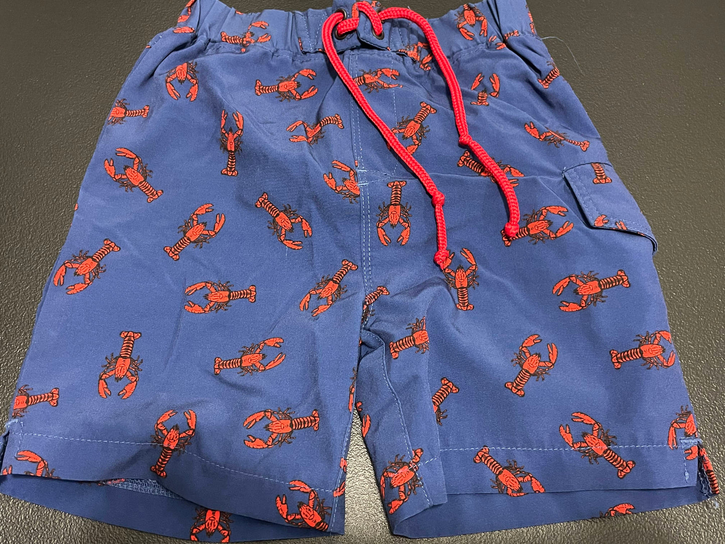 4T Boys Swim Trunks, Dark Blue, Lobster Pattern