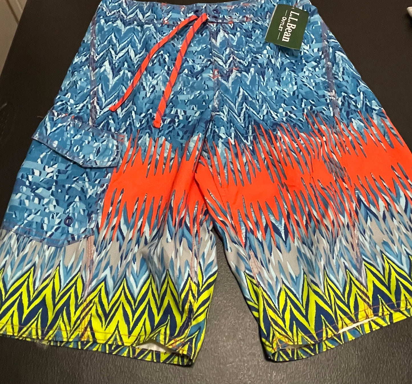 16 Boys Board Shorts, Flame Chevron