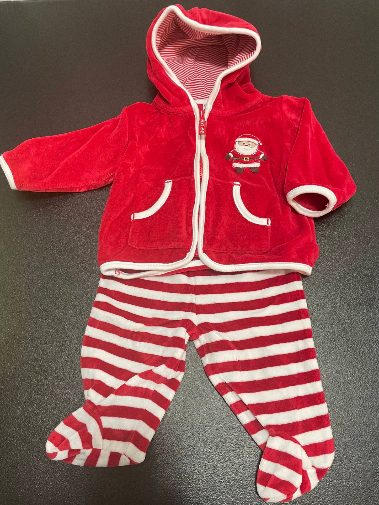 6 Months Boys Track Suit, Santa/Candy Cane Pants