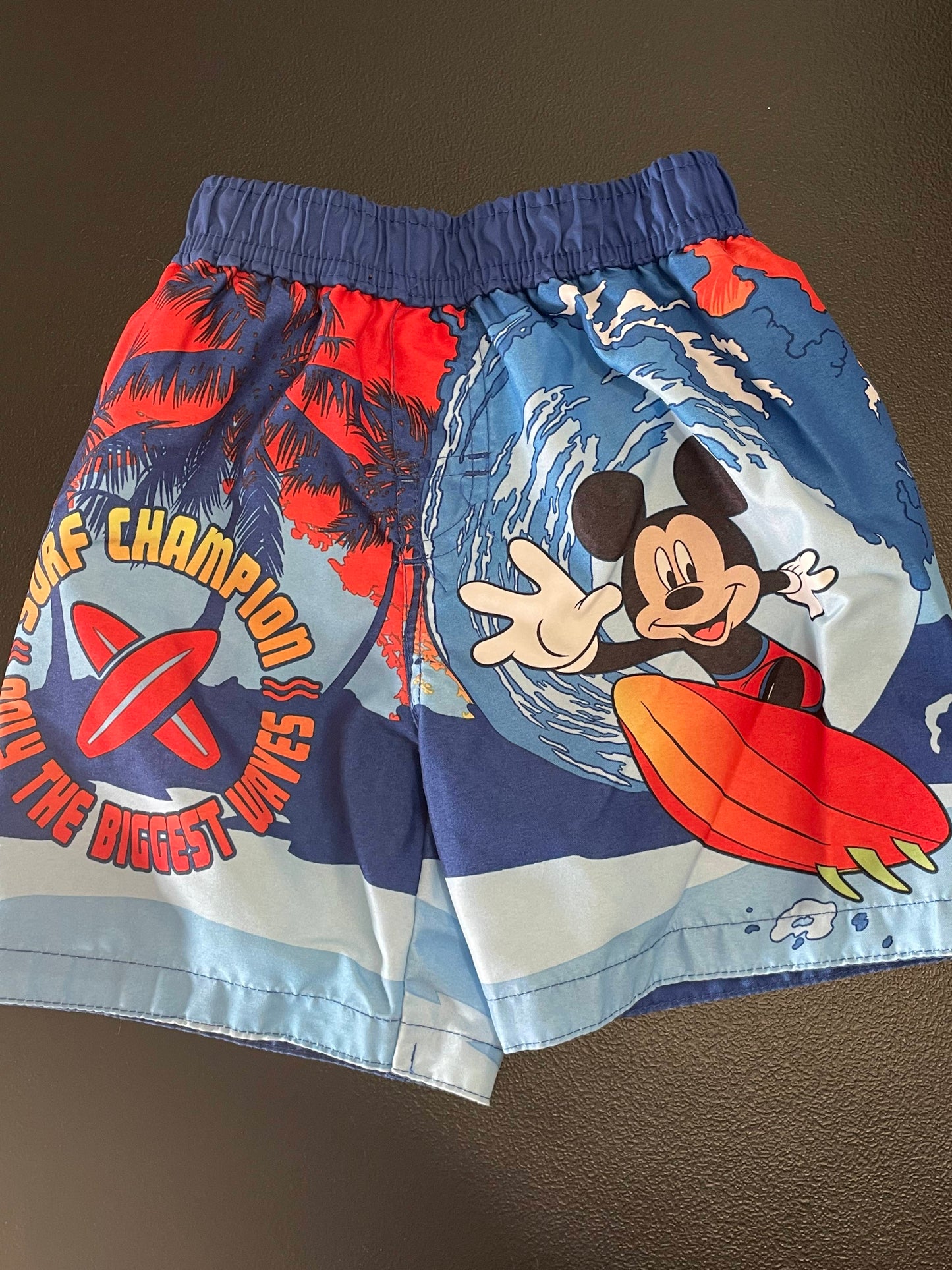 24m Boys Swim Trunks, Blue w/Mickey Mouse