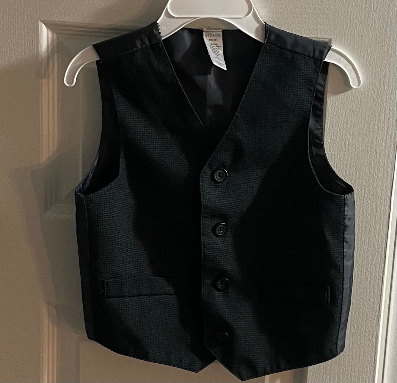 3T Boys Vest, Charcoal Grey Houndstooth