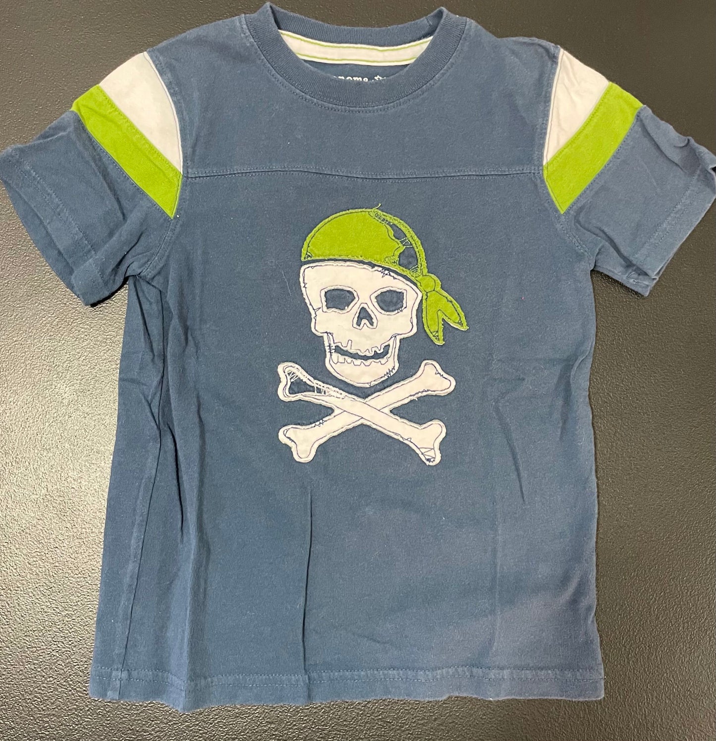 4 Boys T-Shirt, Cadet Blue with Skull & Crossbones