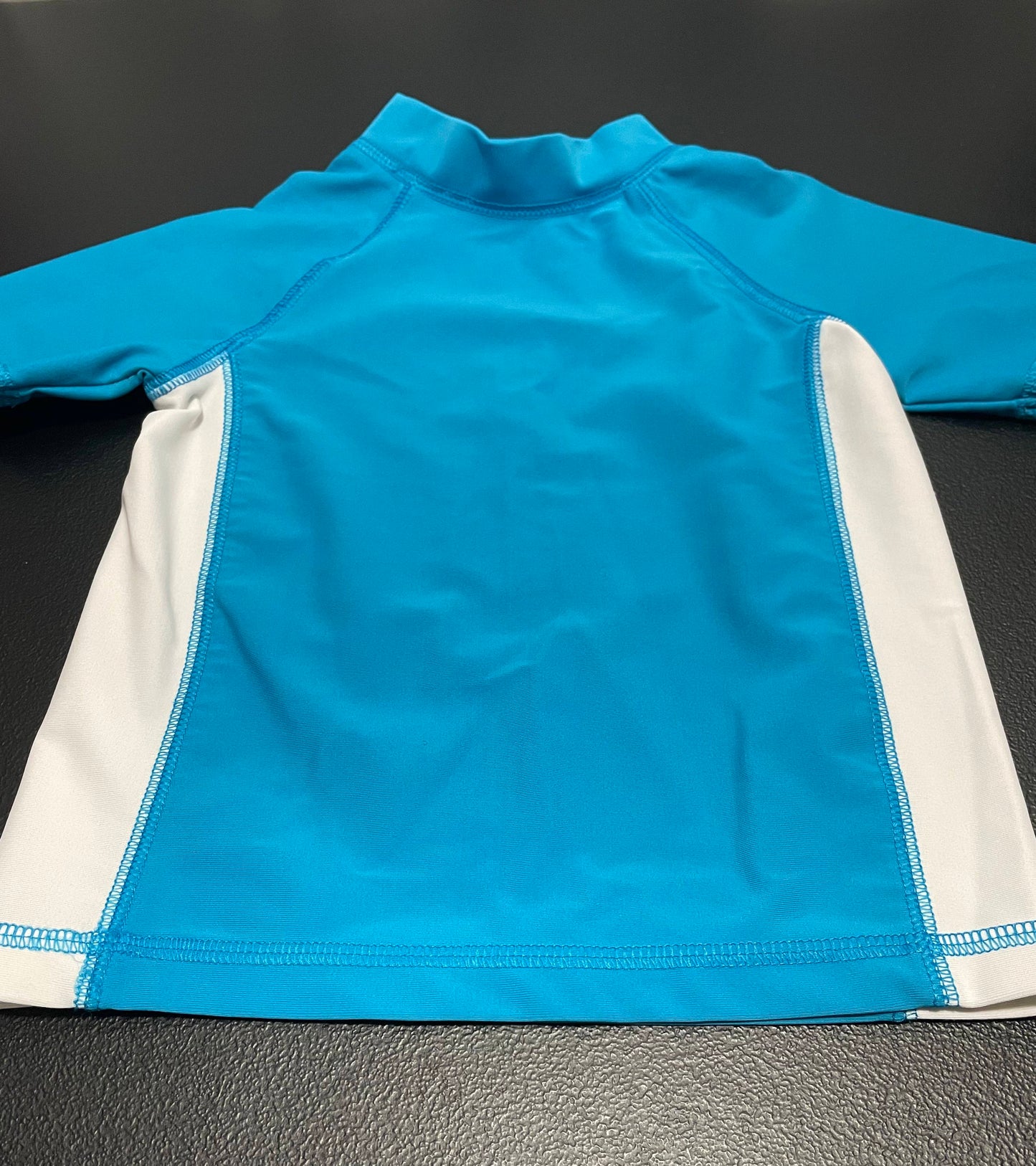 18M Boys Rash Guard, Blue & White