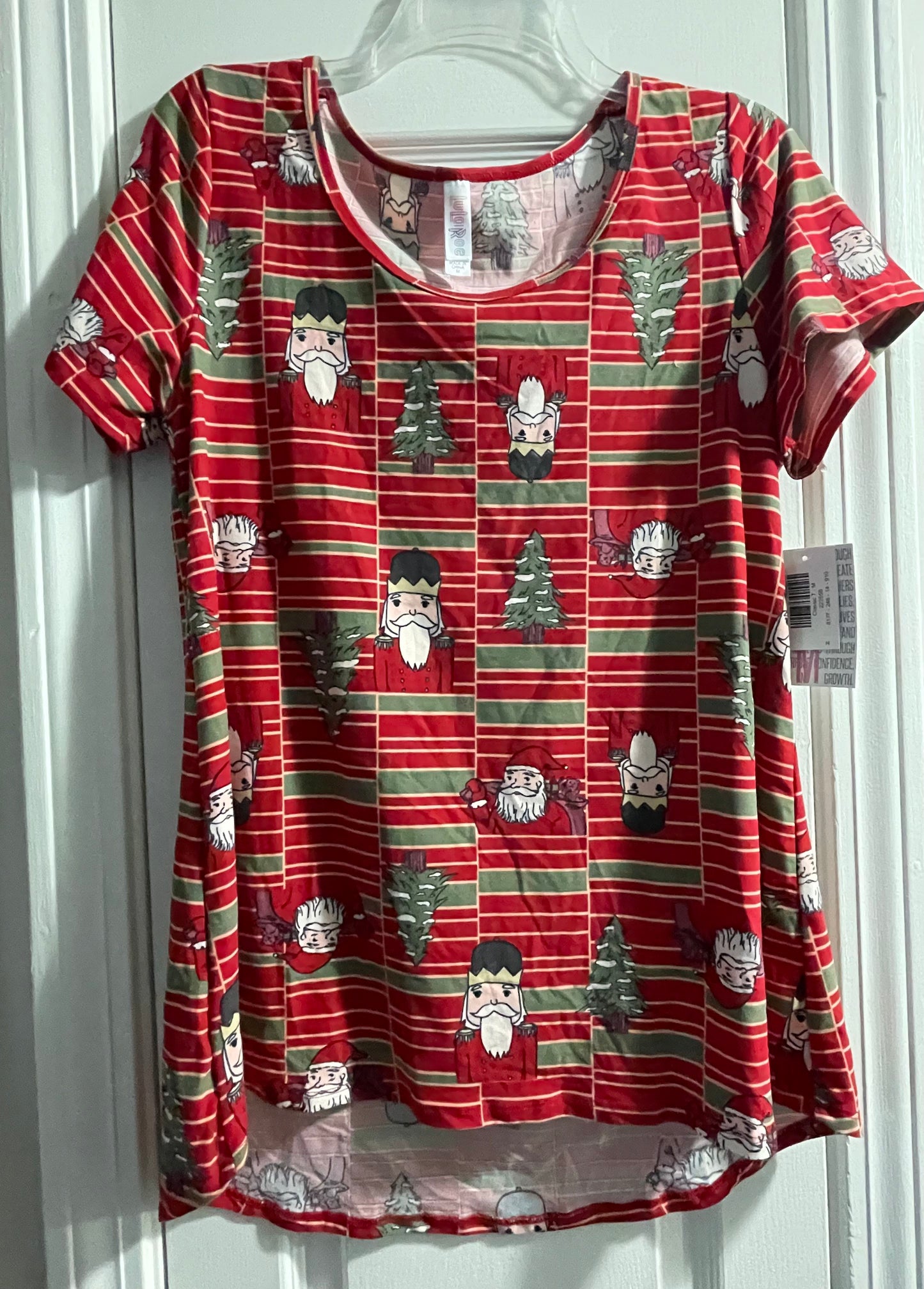 M Womens T-Shirt, Red w/Nutcrackers