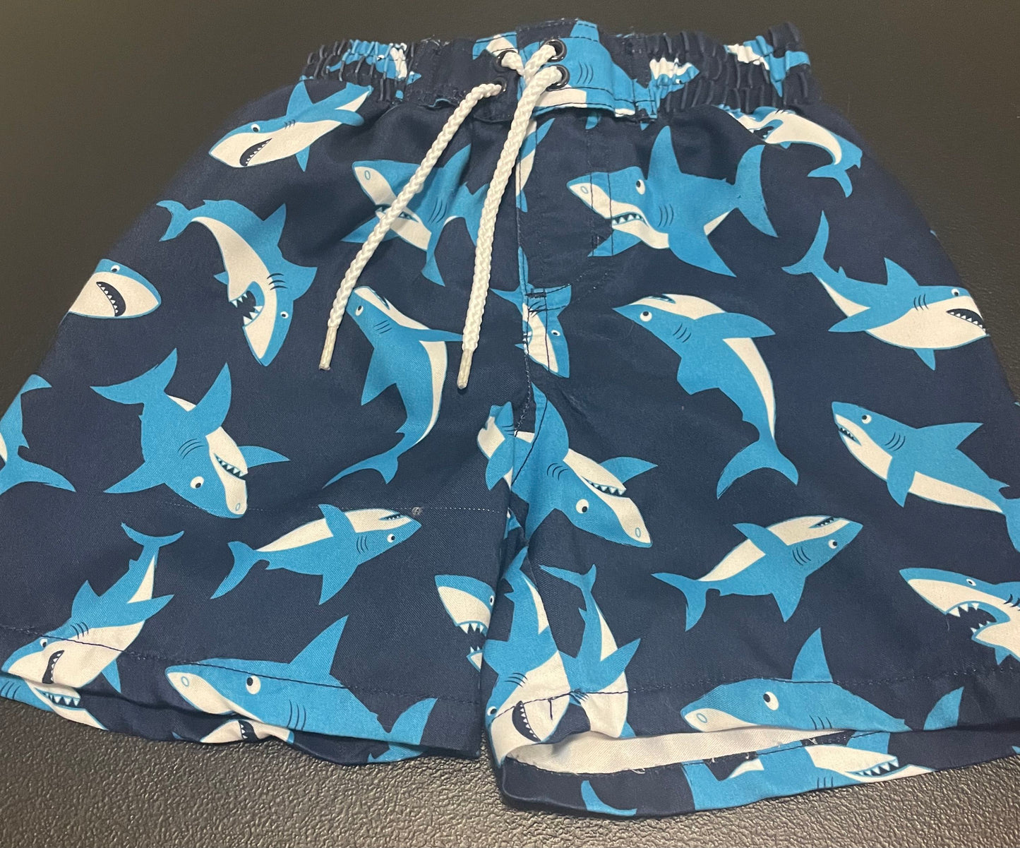 18M Boys Swim Trunks, Navy w/Sharks