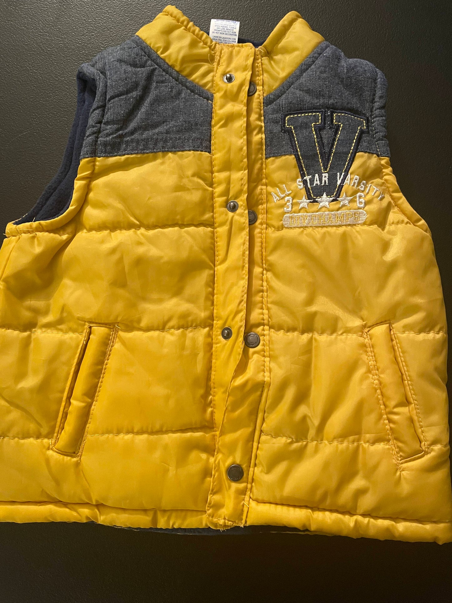 4 Boys Puffer Vest, Yellow