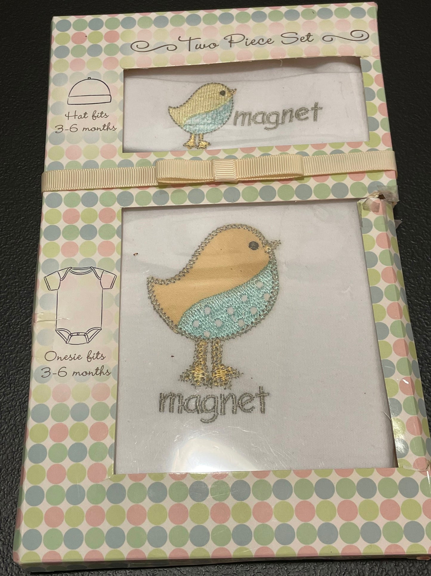 3-6 Months Boys 2pc Set, Chick Magnet Hat & Onesie