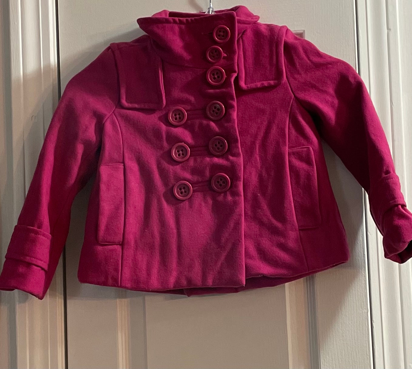 4/5 (XS) Girls Dress Coat, Fuscia