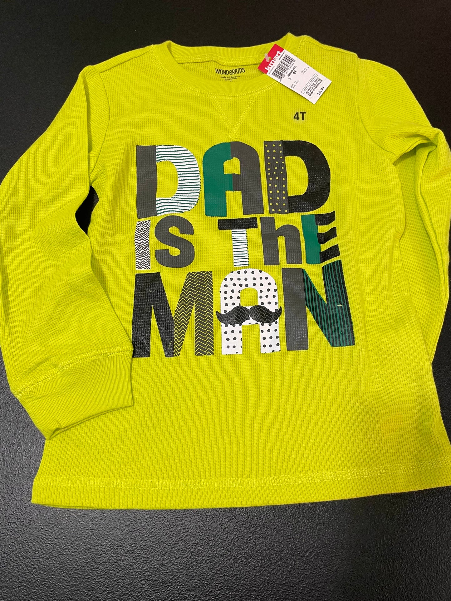 4T Boys Long Sleeve Shirt, Dad is the Man”