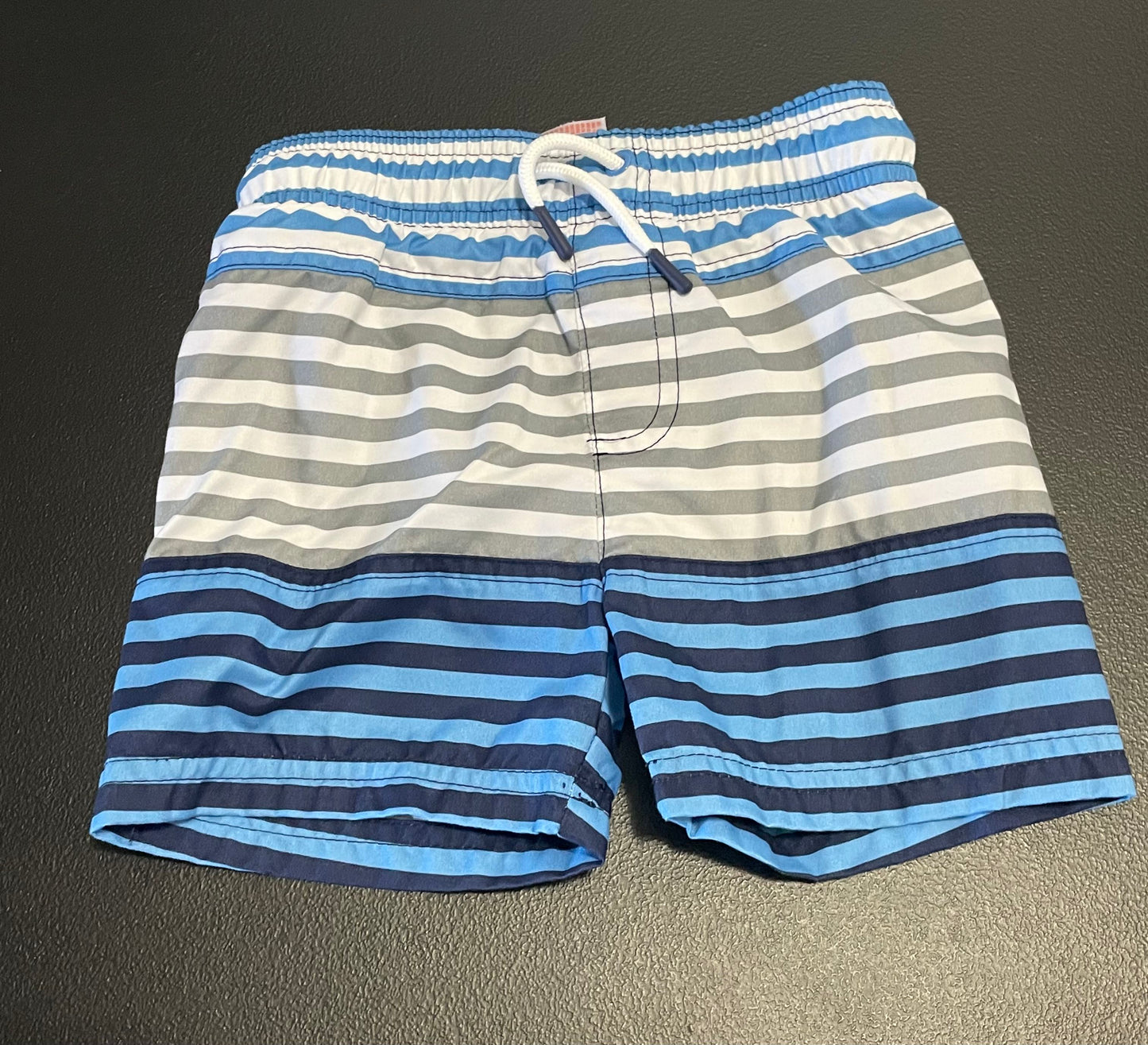 2T Boys Swim Trunks, Blue Striped