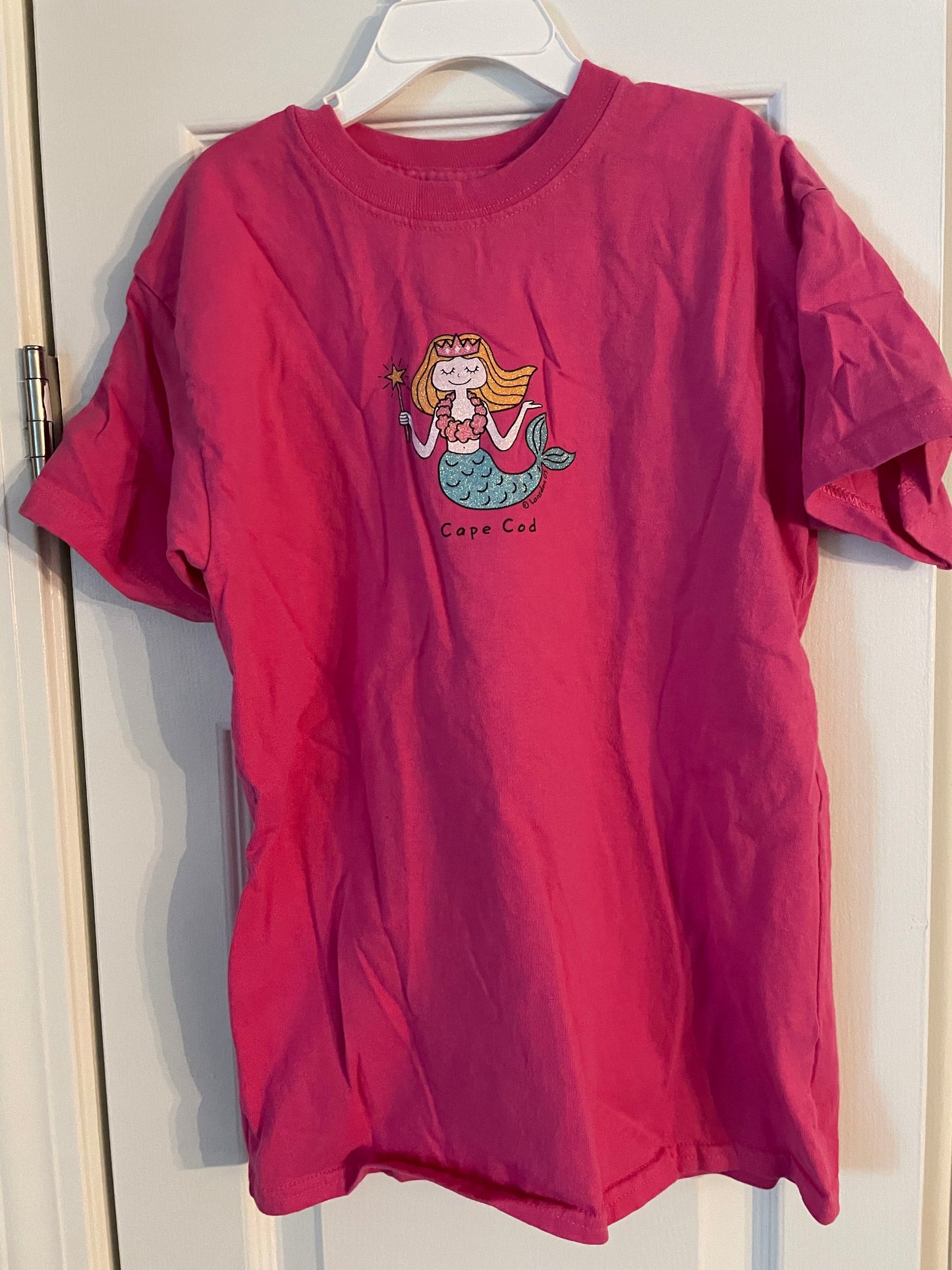 M Girls T-Shirt, Pink Cape Cod/Mermaid