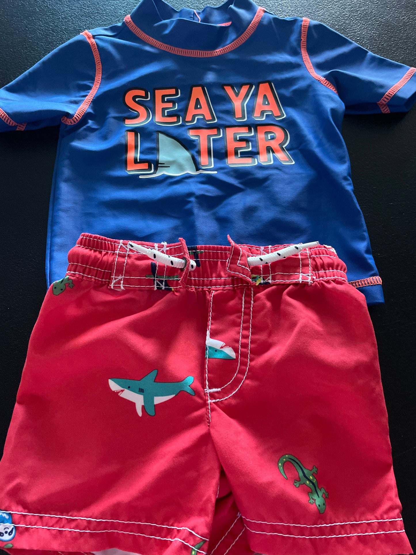 6M Boys Swim Set, Blue & Red, Sharks