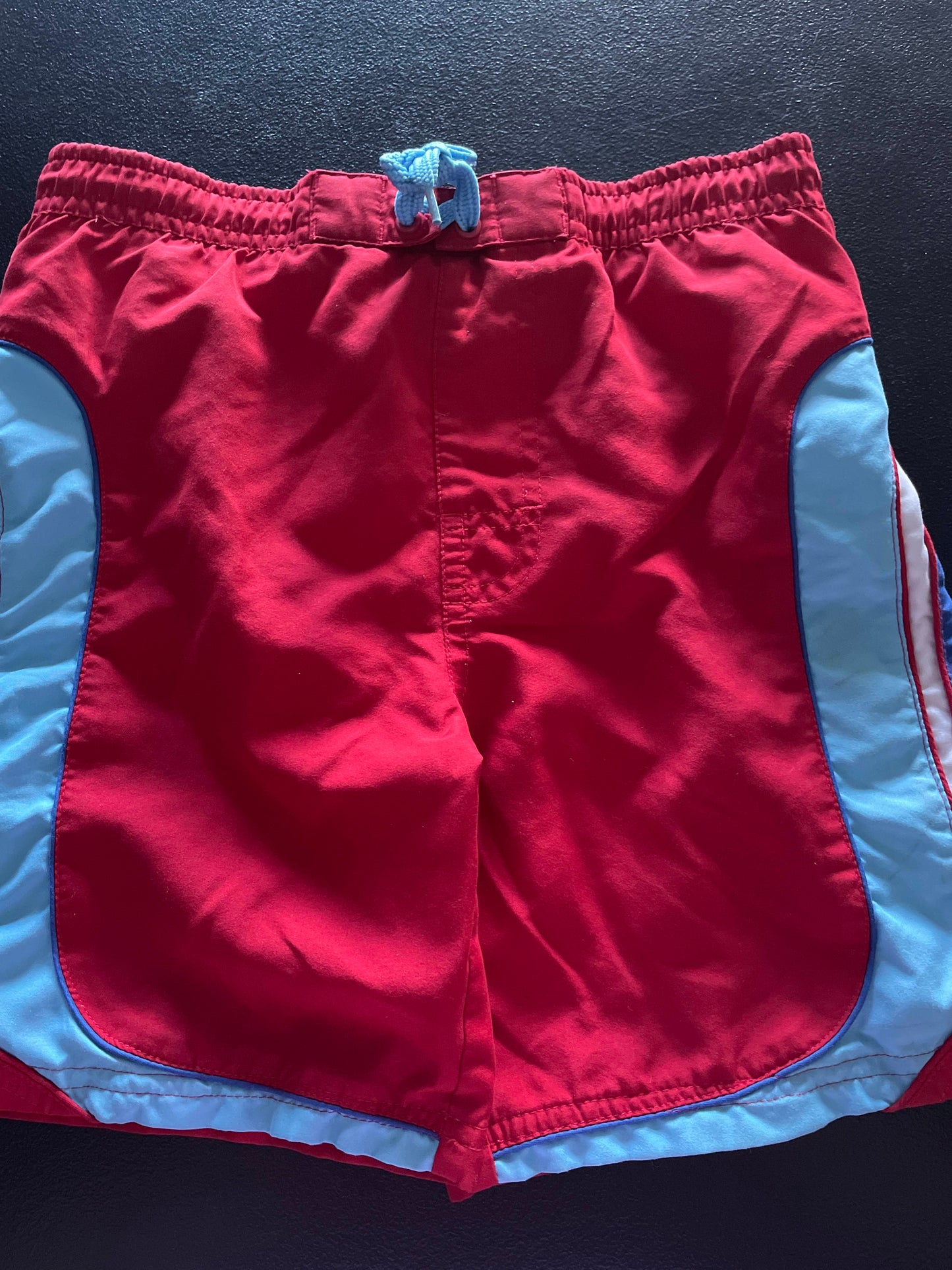 S (5-6) Boys Swim Trunks, Red & Blue