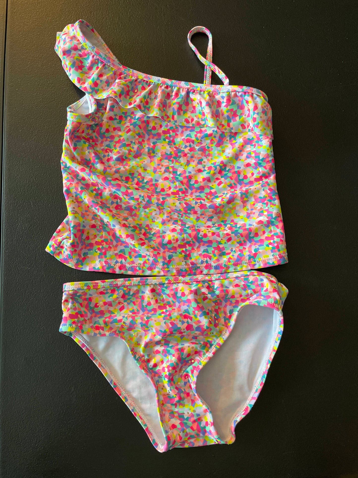 5/6 Girls Tankini, Multicolored Confetti