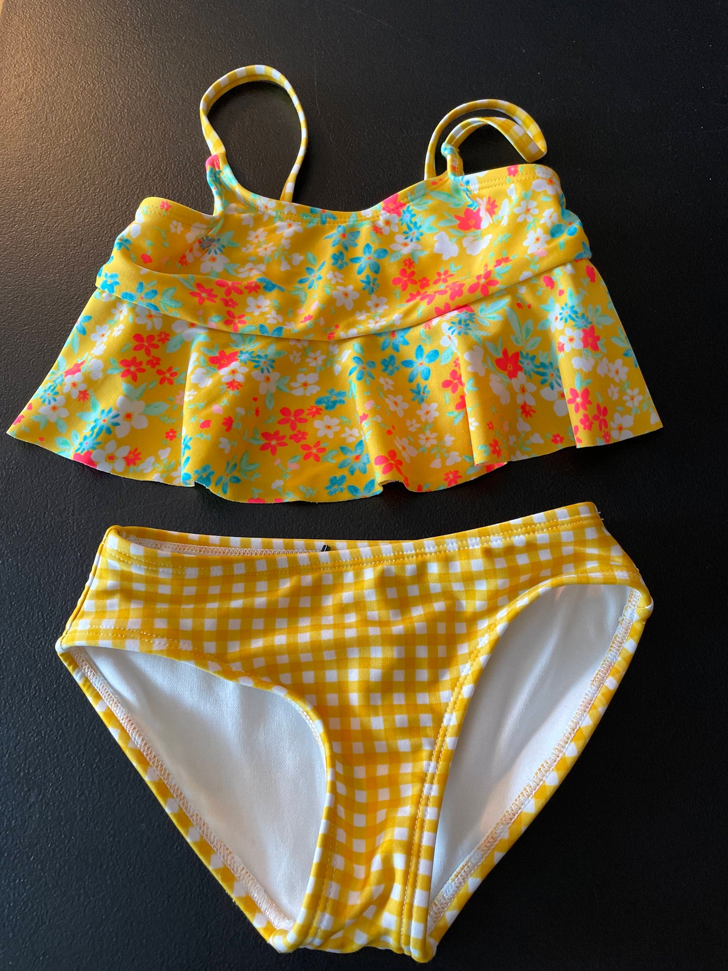4/5 Girls Bikini, Yellow, Floral & Plaid