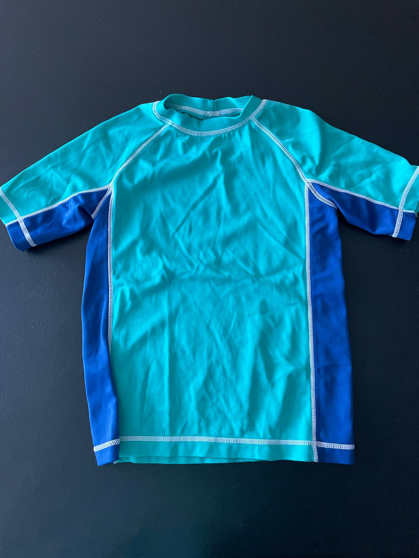 5/6 Boys Rash Guard, Teal & Blue