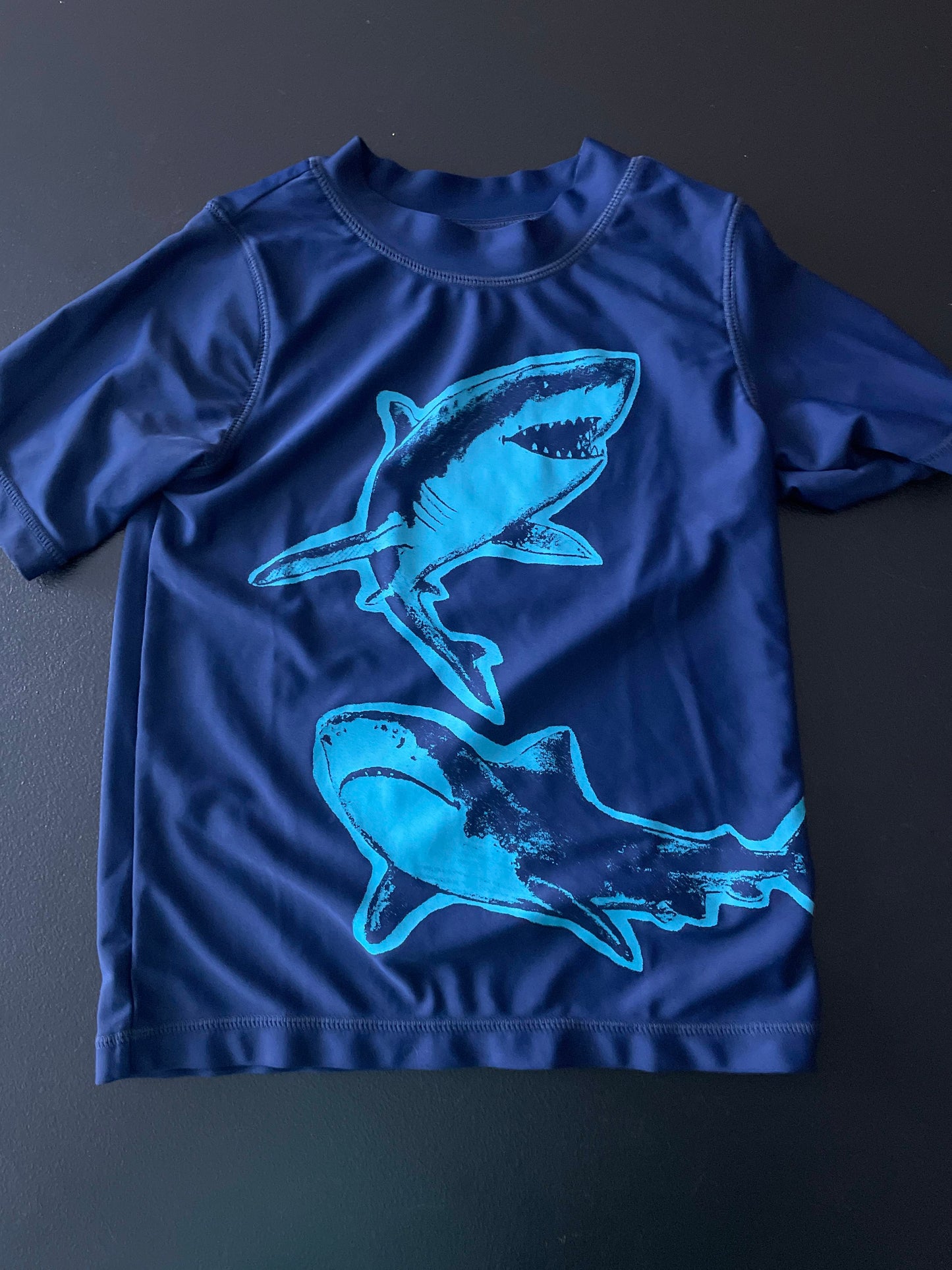 5 Boys Rash Guard, Navy, Sharks