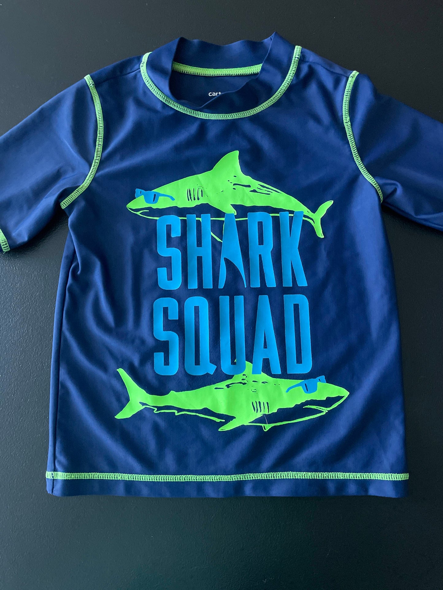 5 Boys Rash Guard, Navy, Shark Squad