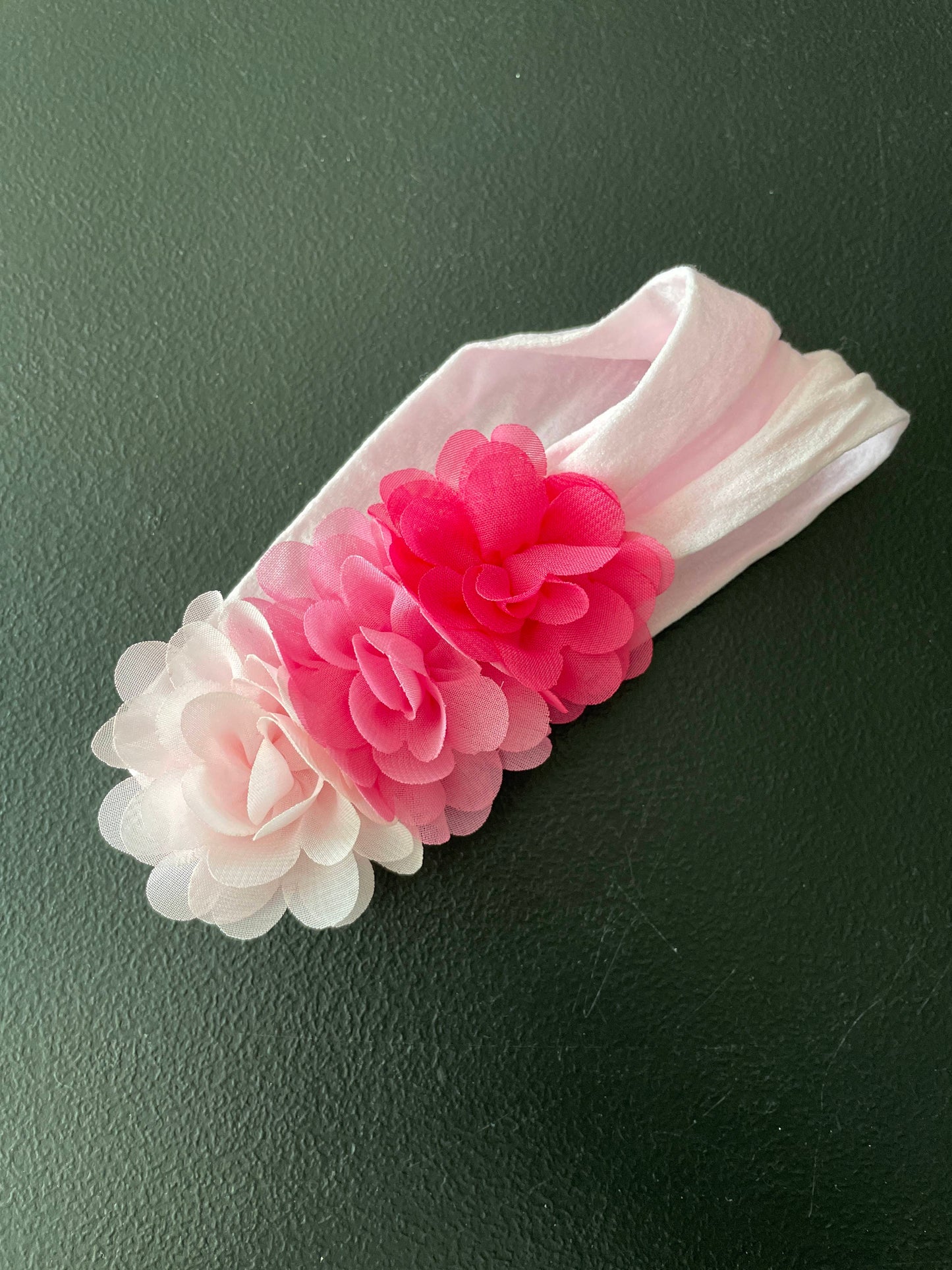 Headband, Pink w/Flowers, 0-3m Girls