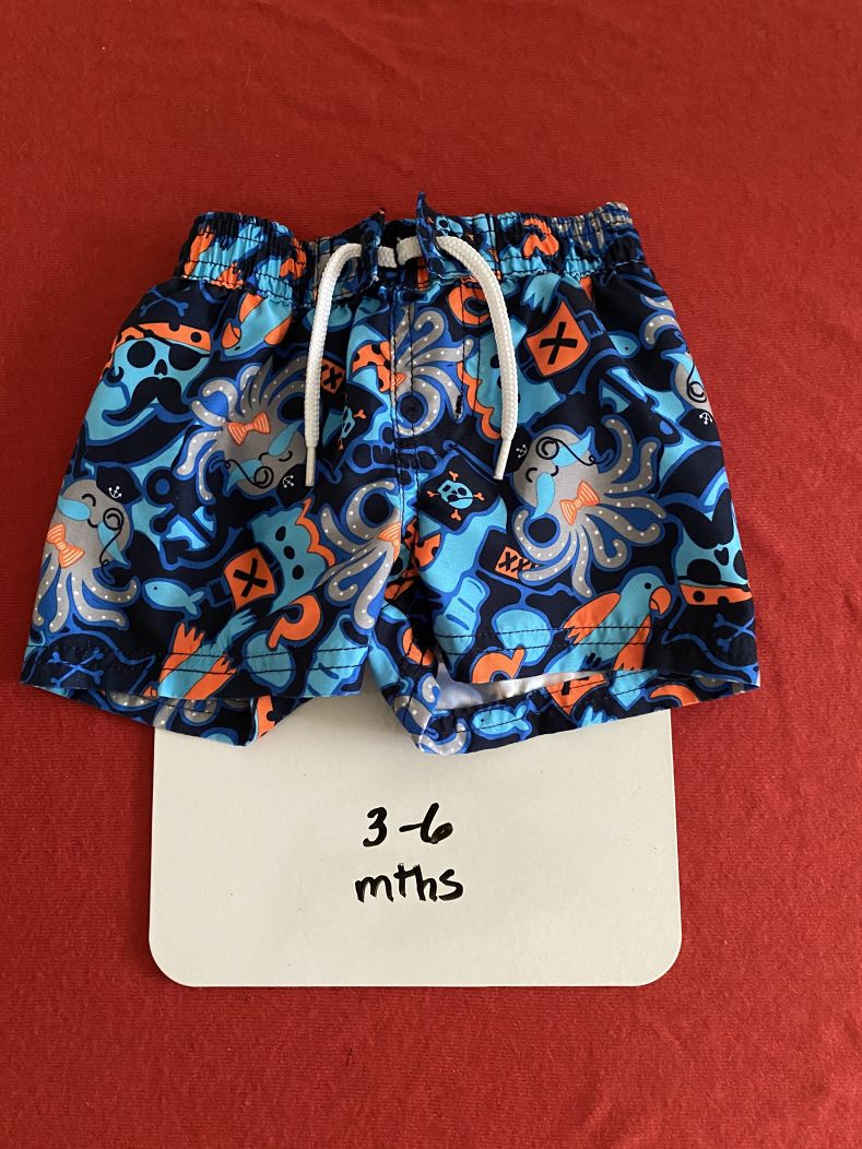 3-6 Months, Swimtrunks, Blue multi