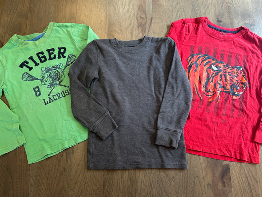 Lot of Gymboree, Jumping Beans, Baby Gap, three long sleeve shirts, boy, size 5T, 5-6