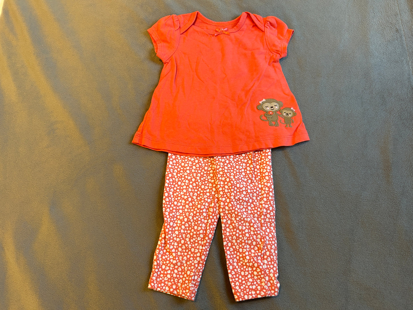 Lot Carter’s Just One Year, Child of Mine, one shirt, one pant, one romper, girl, size 3-6 months, 6 months