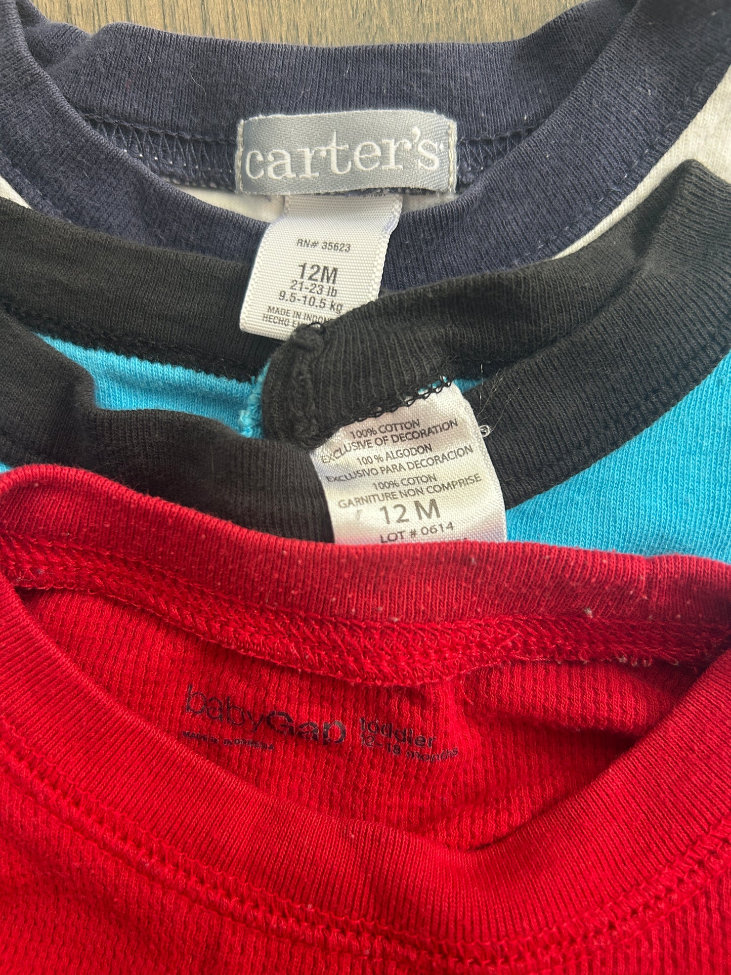 Lot of 3, boy, shirts, size 12 months, 12-18 months