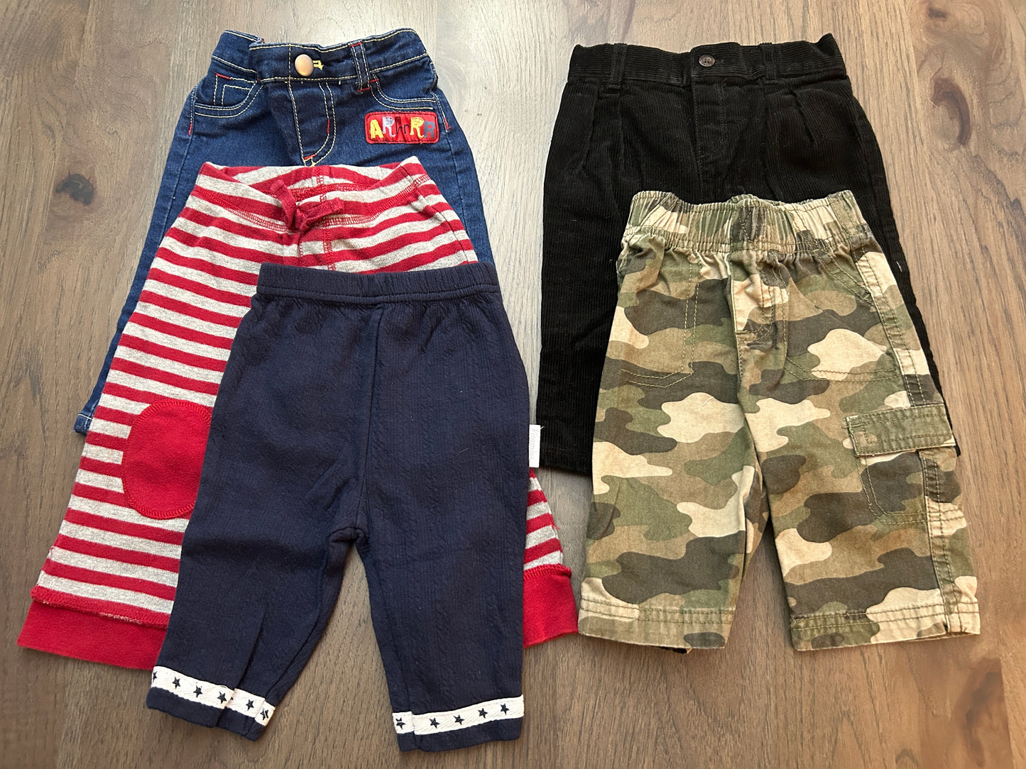 Lot of 5, boys pants, size 6 months, 6-12 months