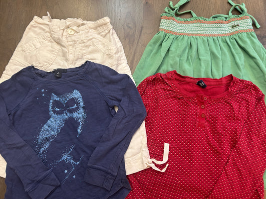 Lot of GapKids, Old Navy, Lacoste, two long sleeve, one dress, one pant, girl, size 6/7, 7, 8