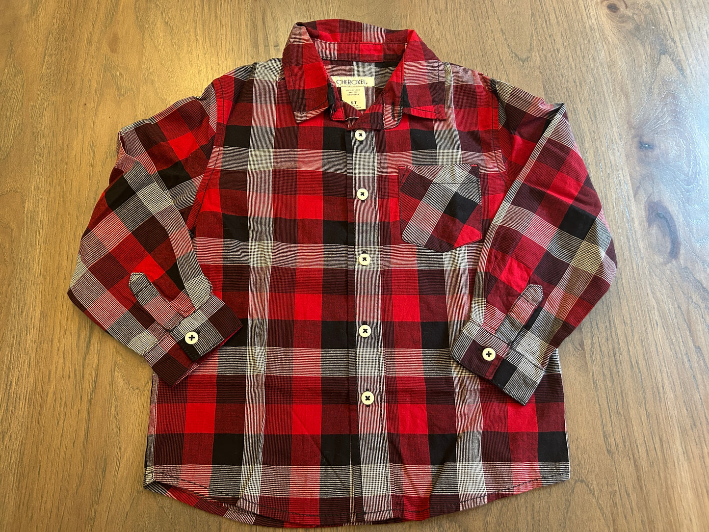 Lot of Cherokee, 365 Kids, Cat & Jack, Children’s Place, three long sleeve shirts, one long sleeve button up, size 5T, 5, 5/6