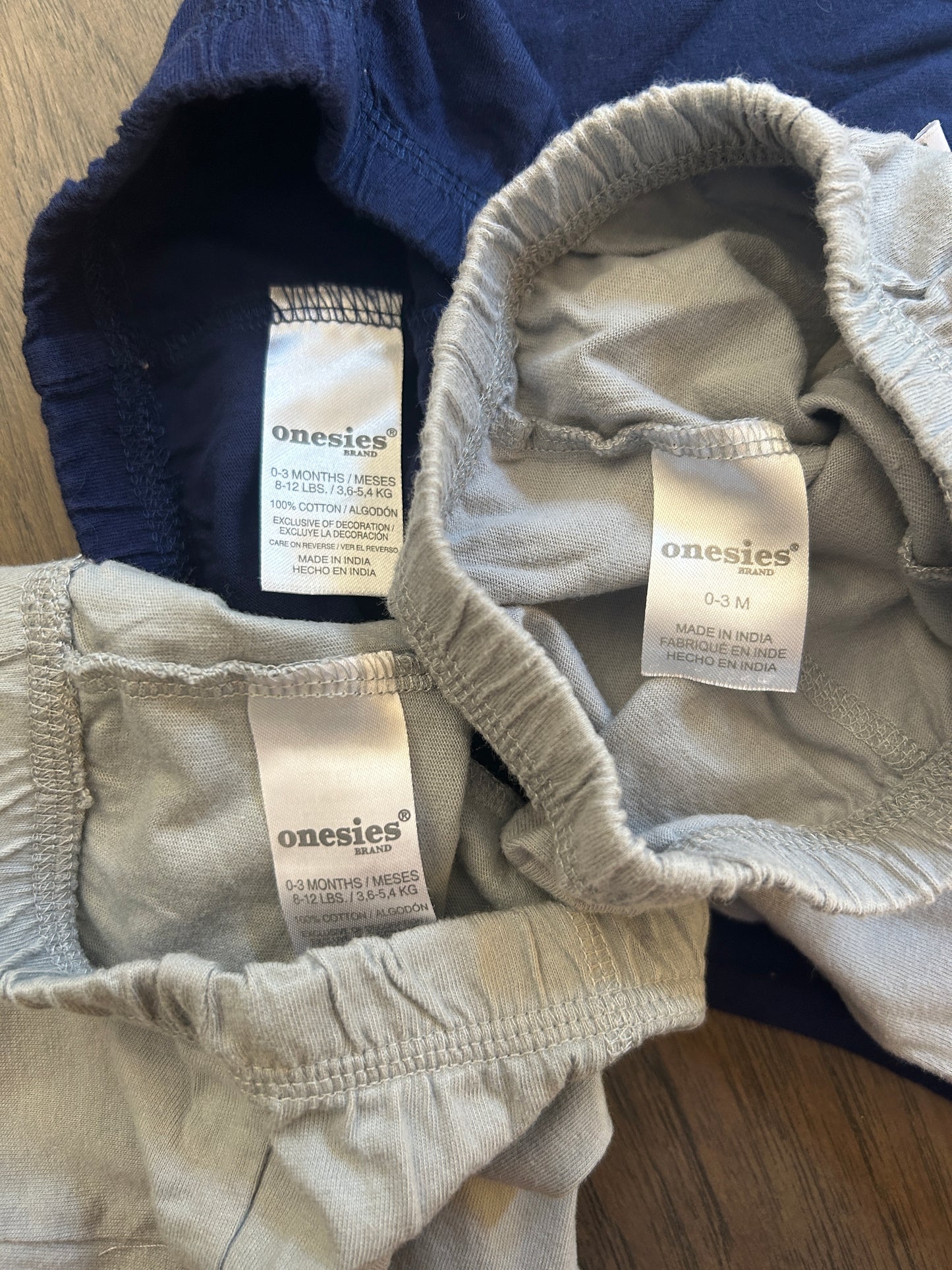 Lot of 5, boys pants, size 0-3 months