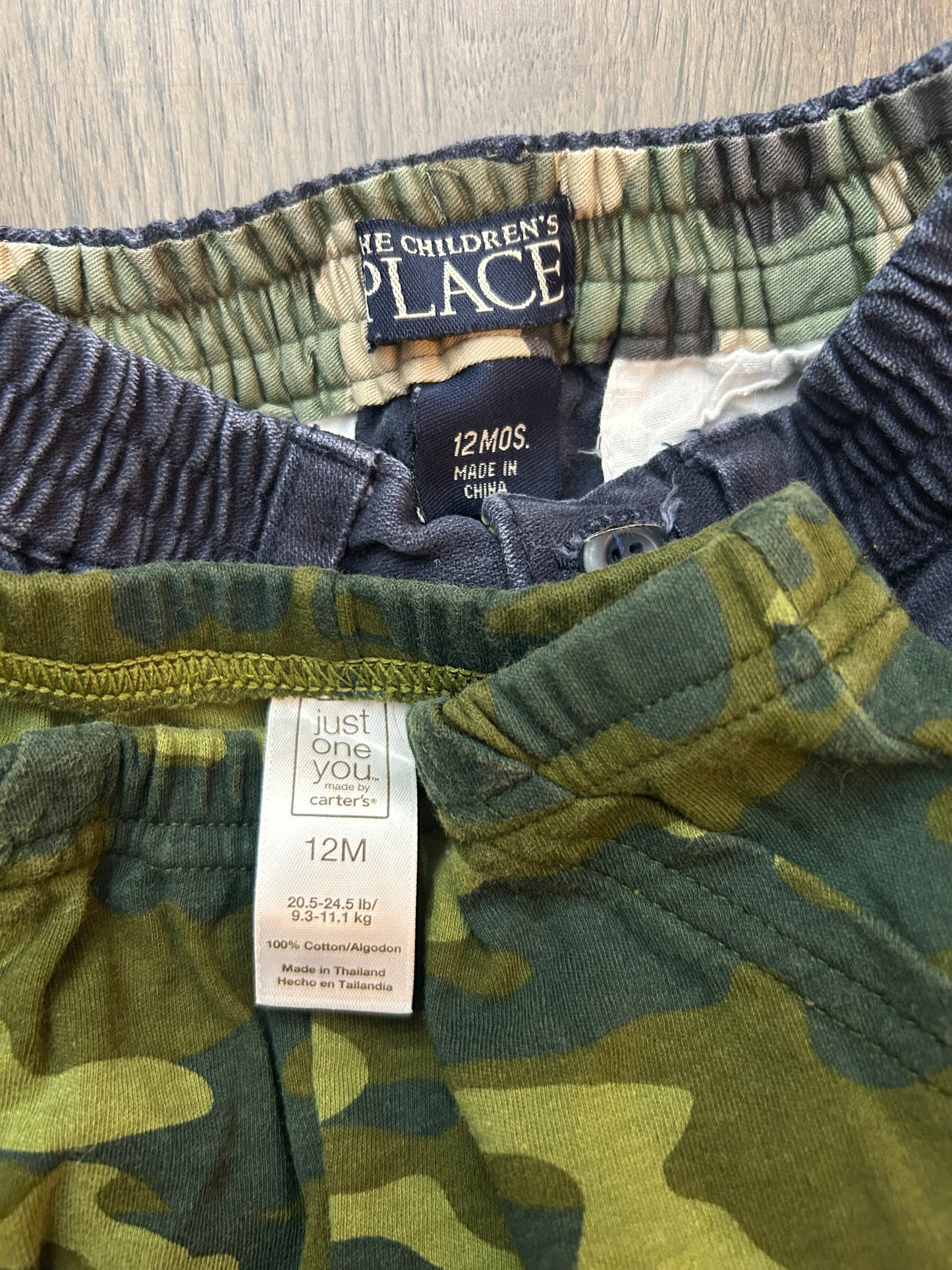 Lot of 5, boys pants, size 12 months