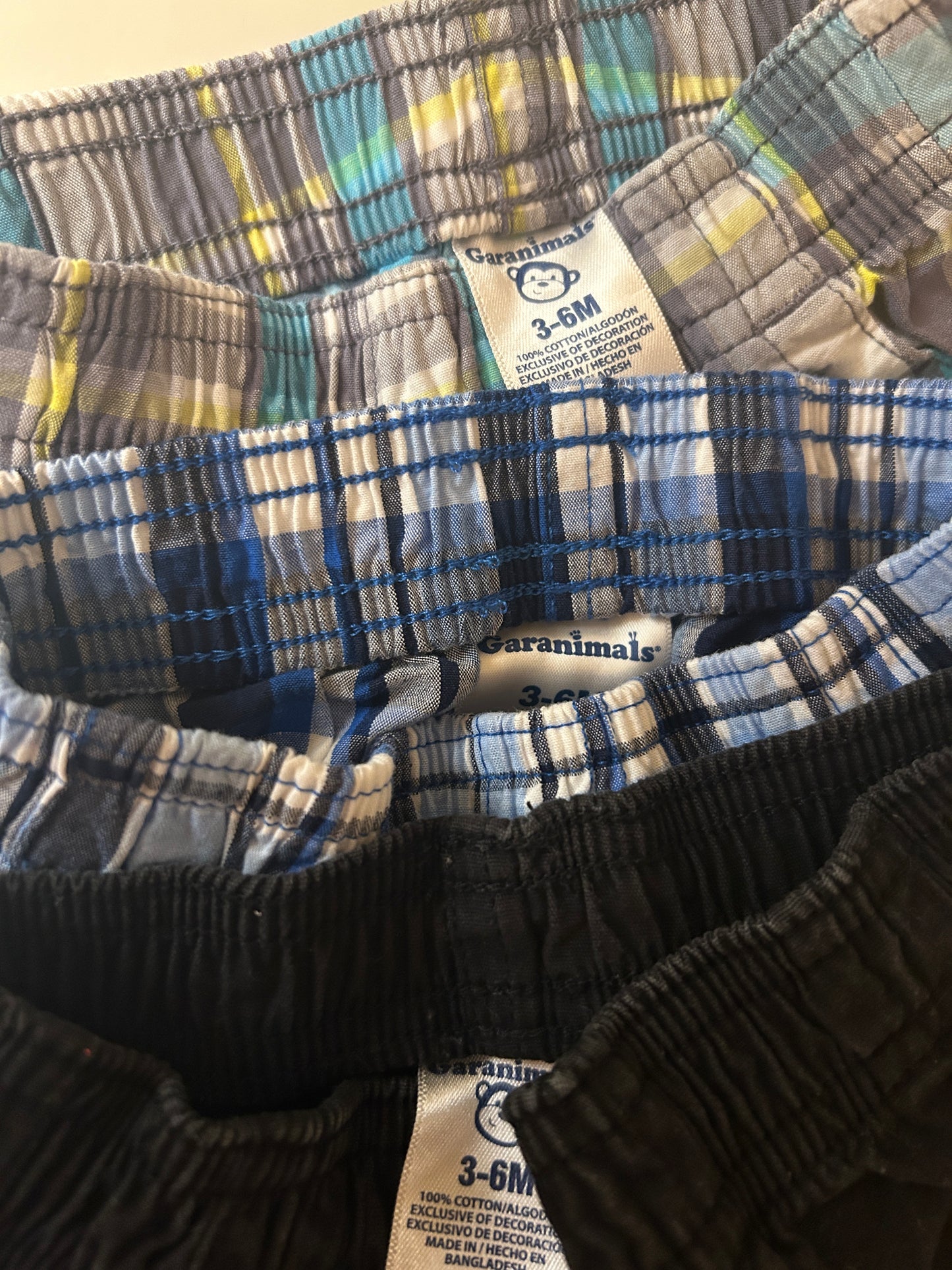 Lot of 5, boys shorts, size 3-6 months