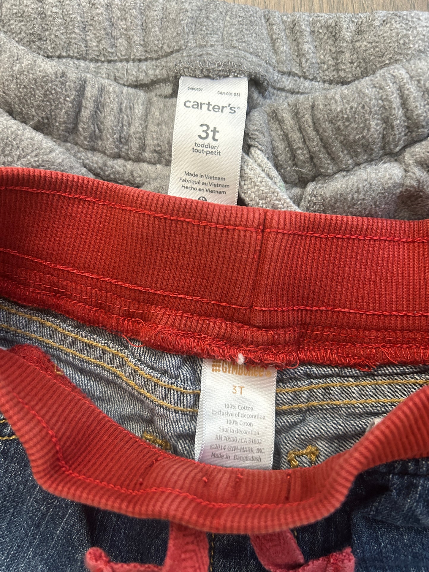 Lot of baby Gap, Jumping Beans, Gymboree, Carter’s, two long sleeve shirts, one tank top, three pants, boy, size 3T