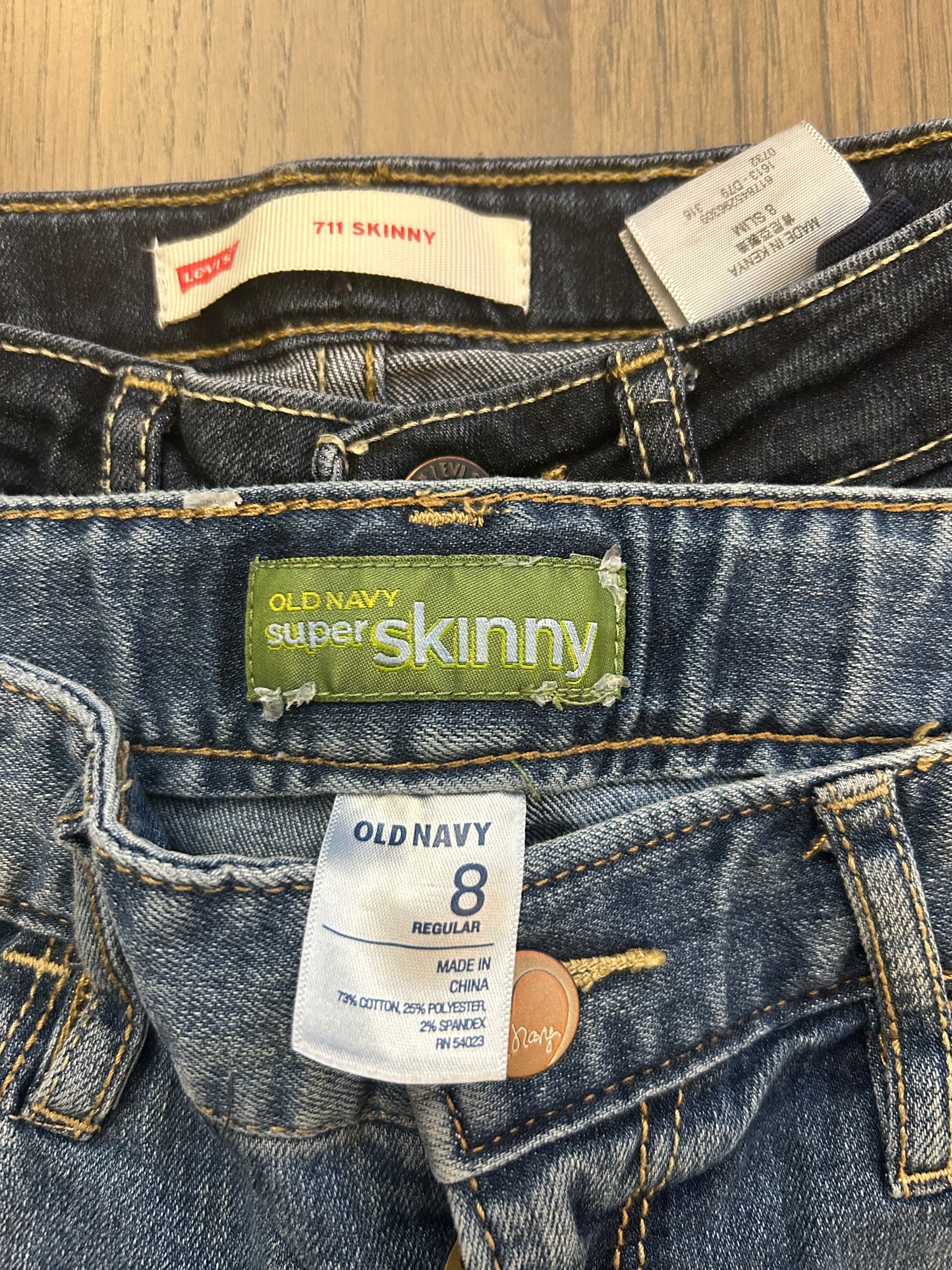 Lot of Old Navy, Levi’s, Children’s Place, Xoxo, girl, five pants, size 7/8, 8