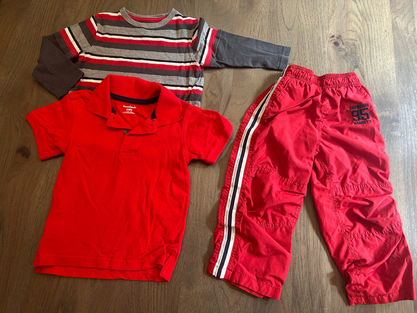 Lot of mixed brands, four long sleeve shirts, one short sleeve shirt, one hoodie zip up, two pants, boy, size 3T