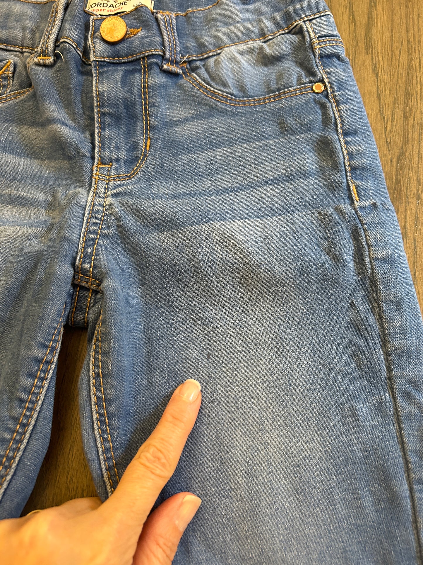 Lot of Oshkosh, Jordache, YMI, three pants, one shorts, one shirt, girl, size 7, 8